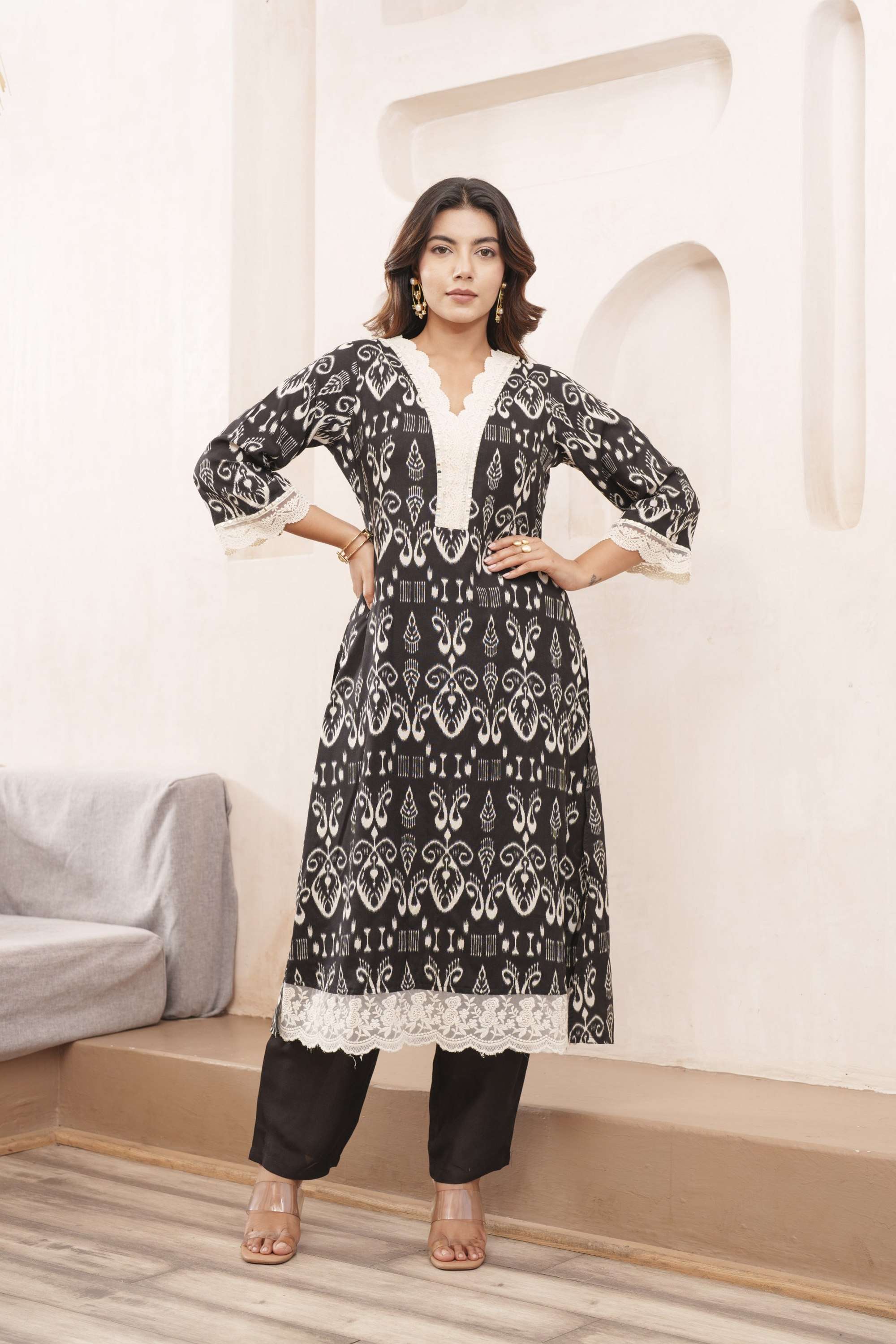 Printed-Cotton-V-Neck-Women-s-Co-Ord-Set