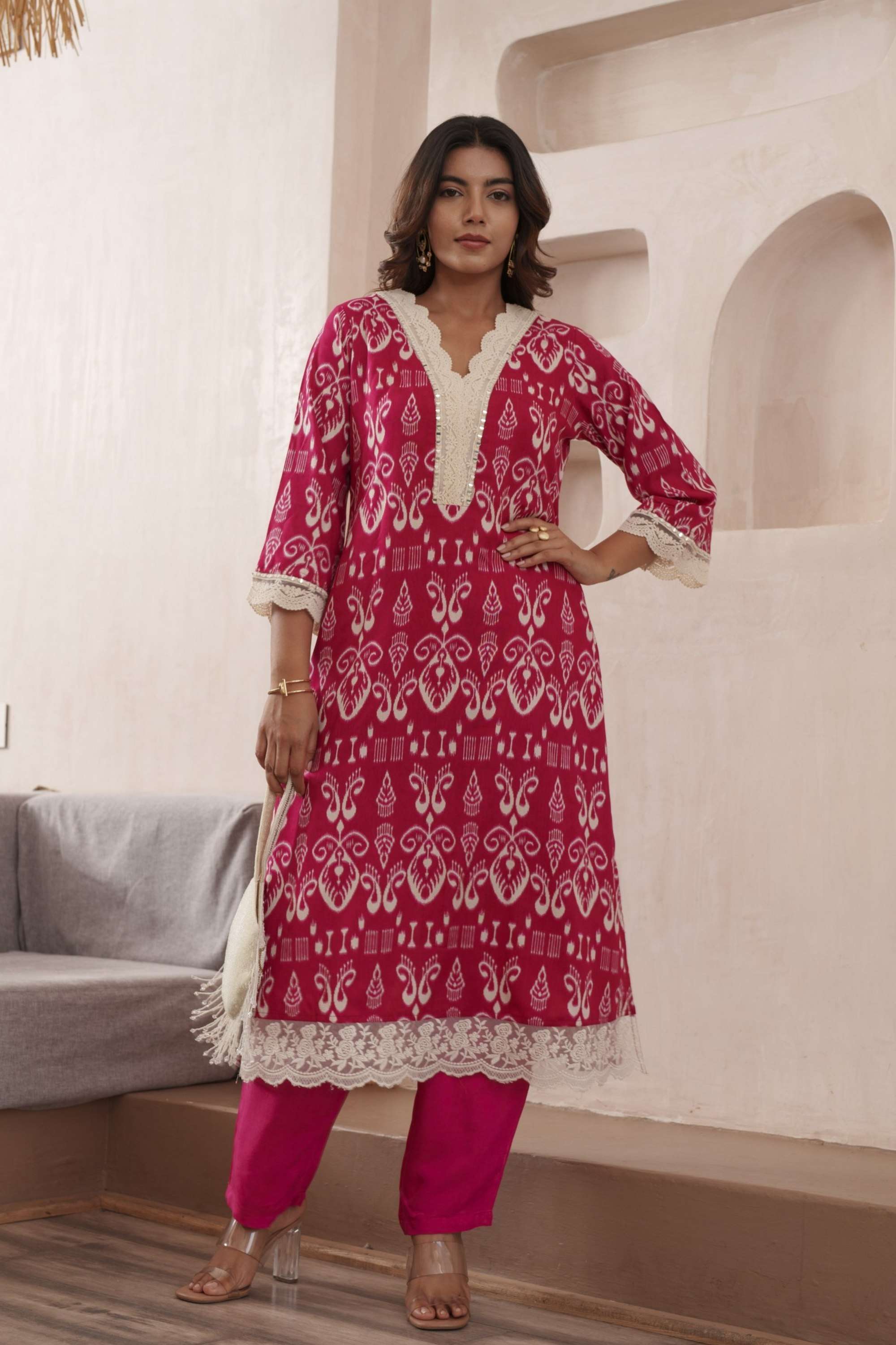 Printed-Cotton-V-Neck-Women-s-Co-Ord-Set