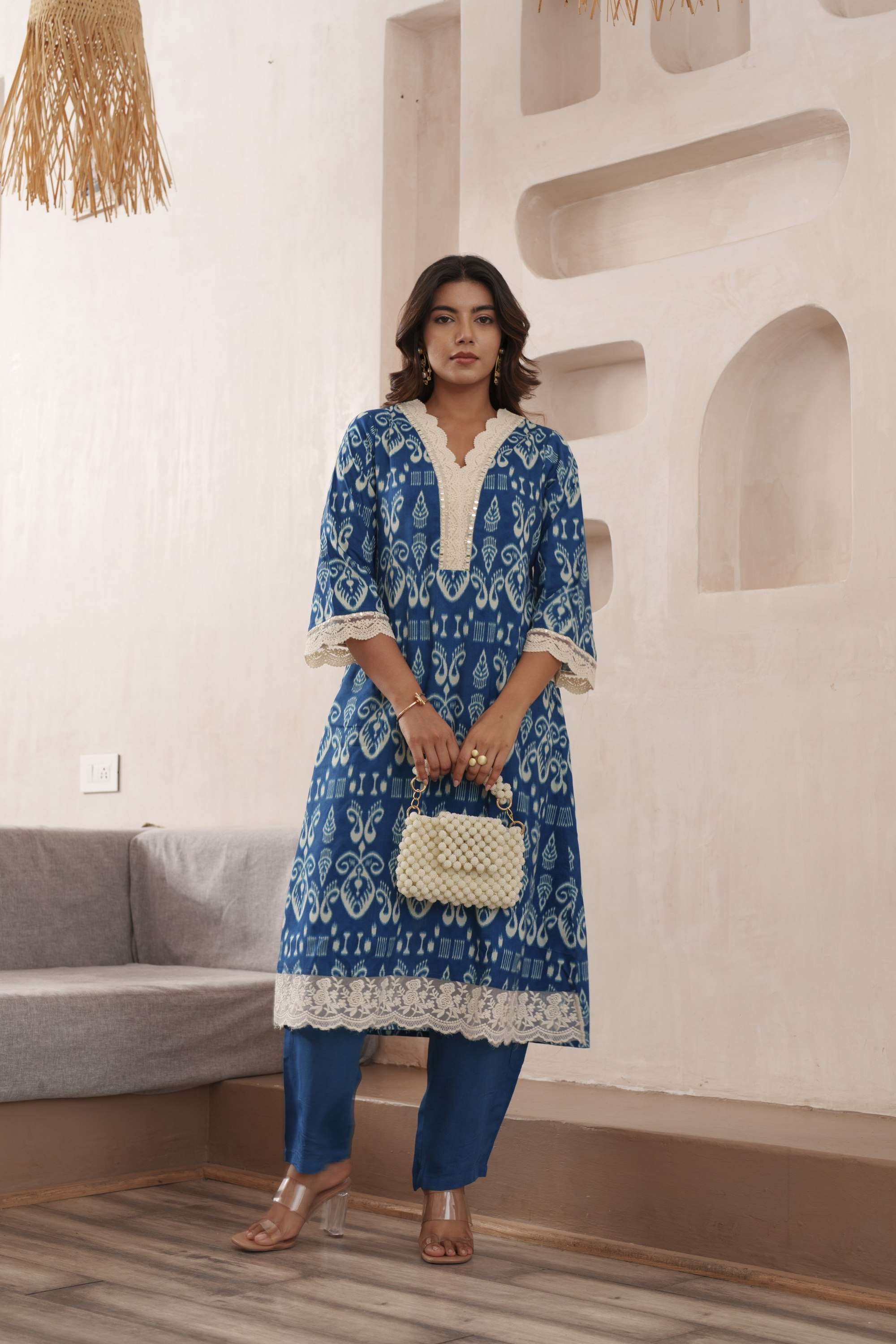 Printed-Cotton-V-Neck-Women-s-Co-Ord-Set