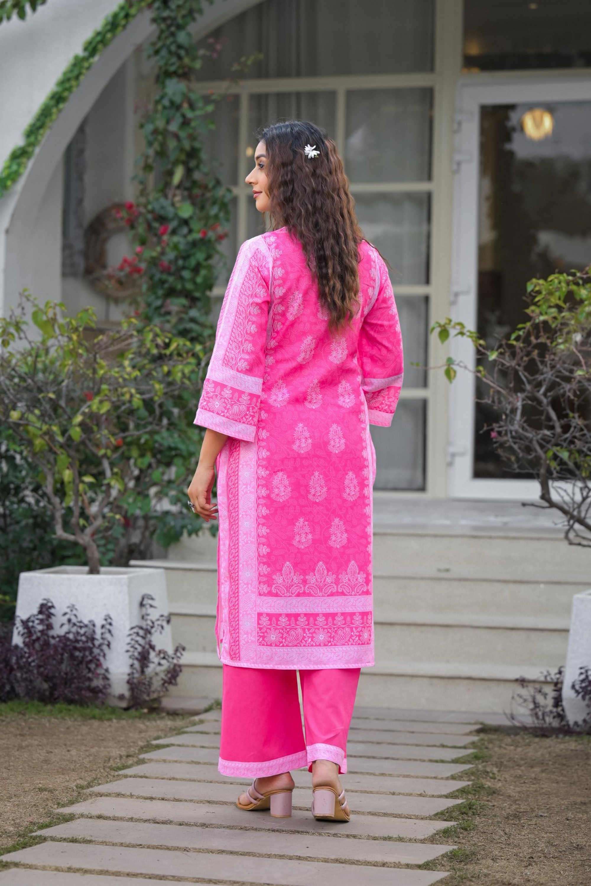 Solid-Cotton-Women-s-Ethnic-Kurta-Set