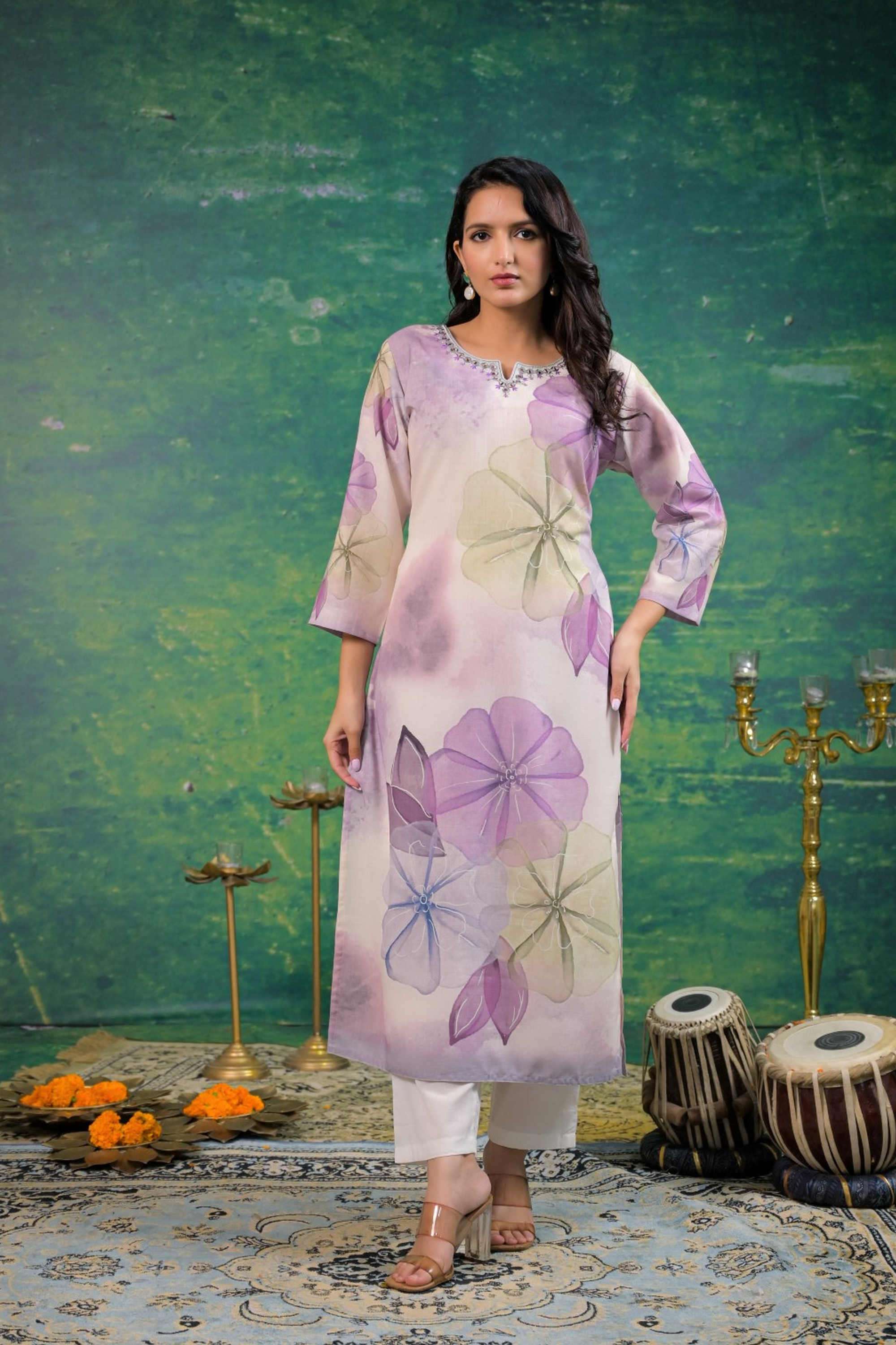 Solid-Linen-Women-s-Ethnic-Kurti