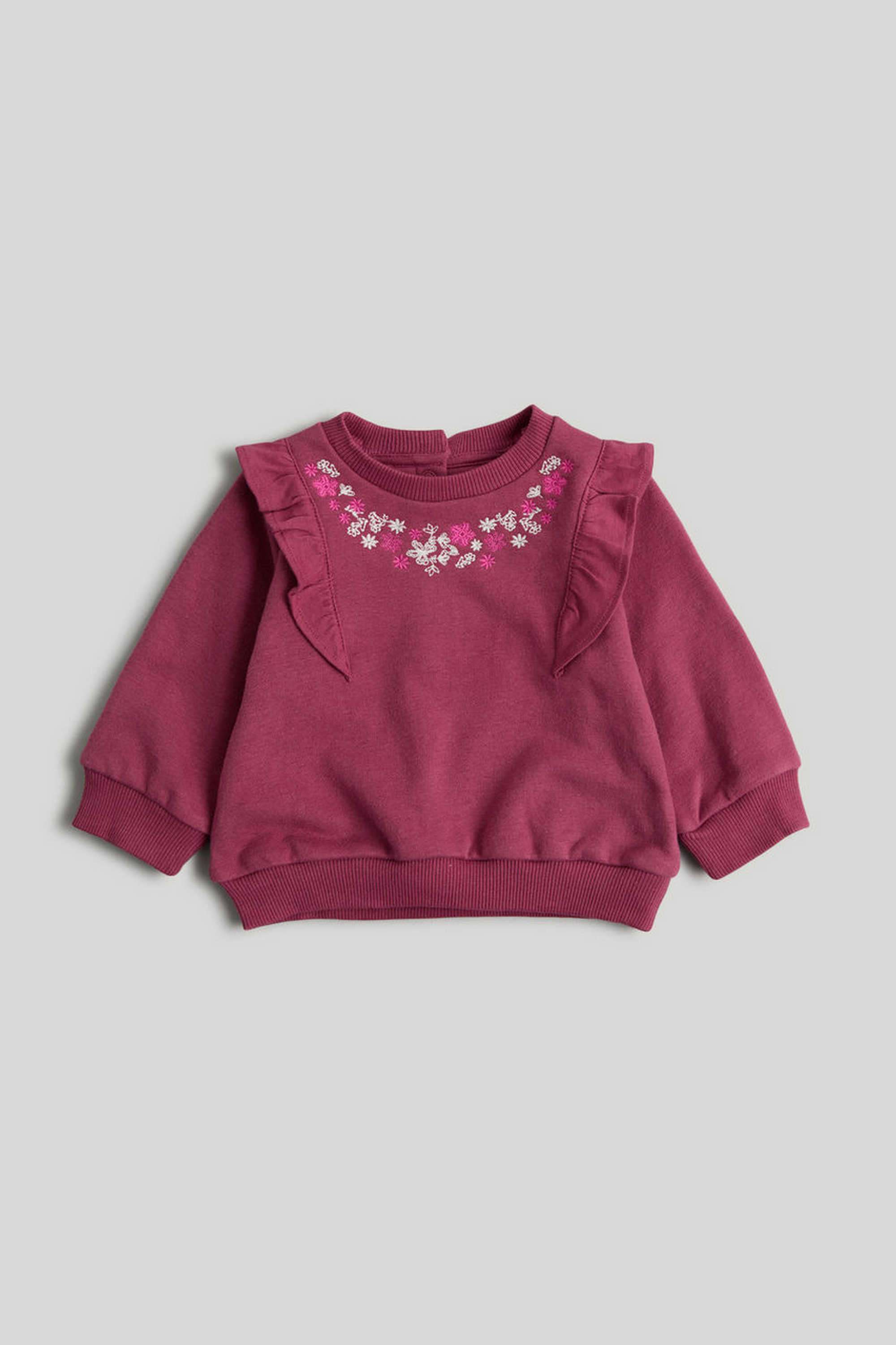 Embroidered-Blended-Fabric-Round-Neck-Girls-Sweatshirt