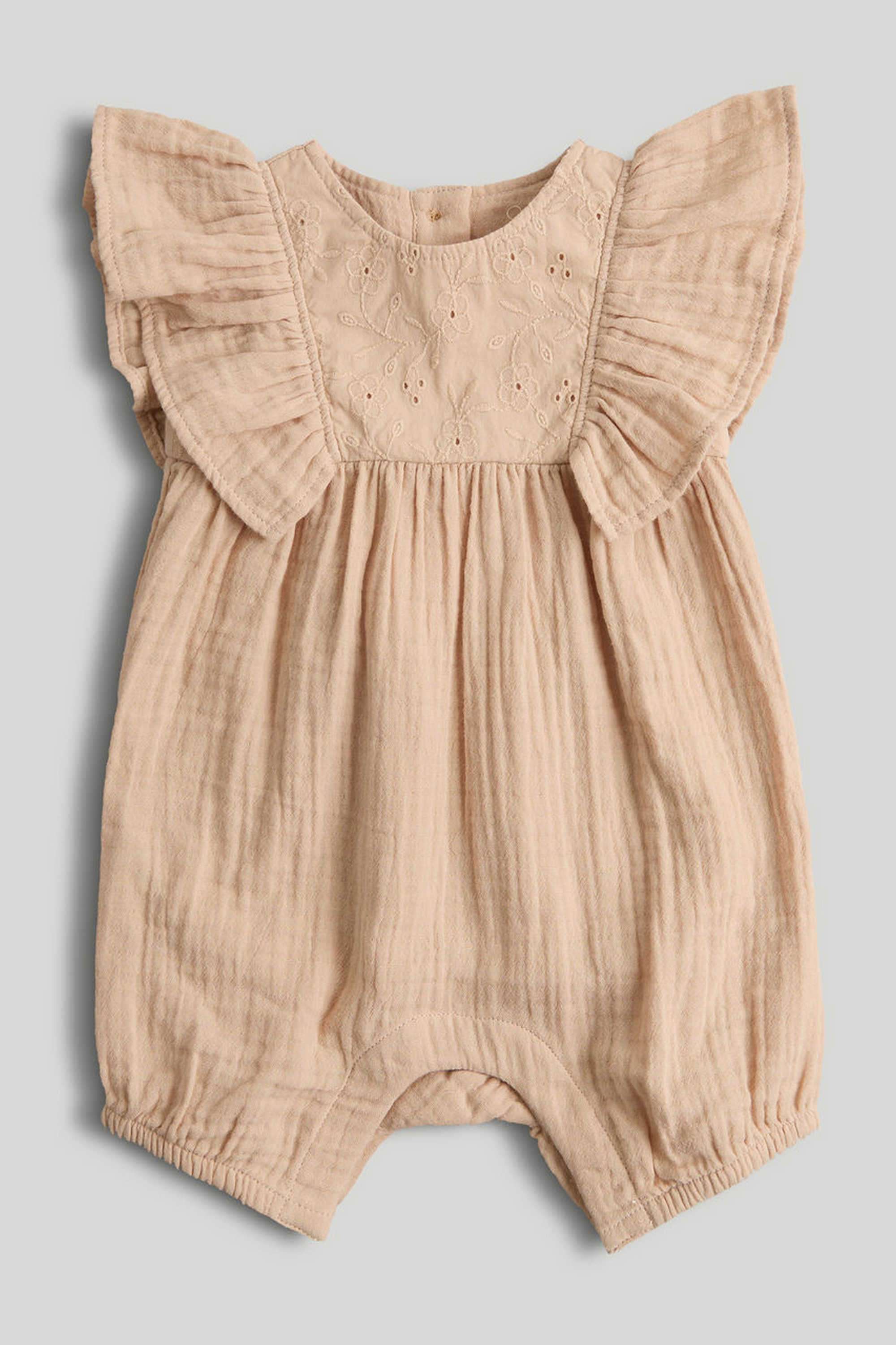 Embroidered-Cotton-Round-Neck-Girls-Casual-Wear-Rompers