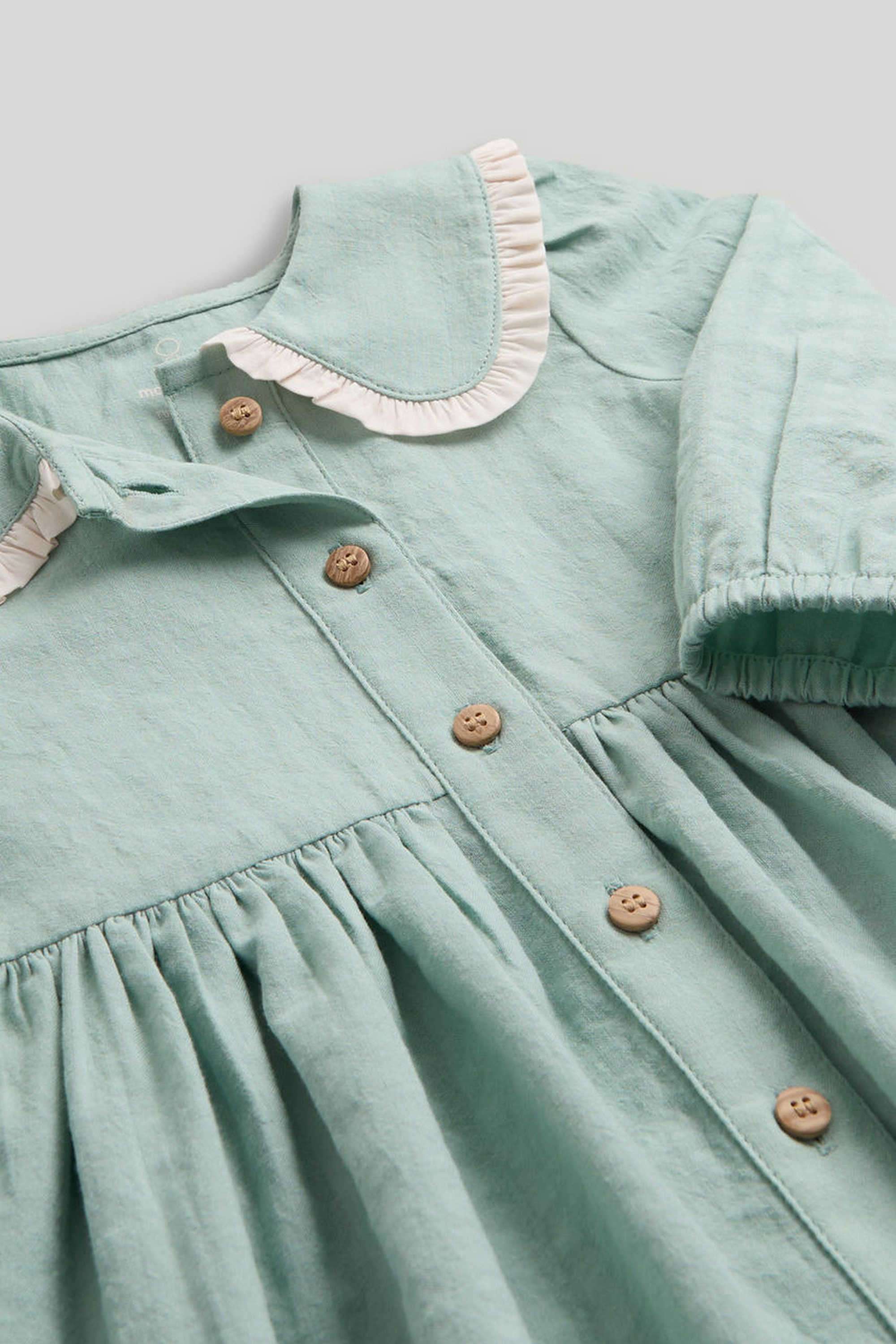 Solid-Cotton-Collared-Girls-Casual-Wear-Dress