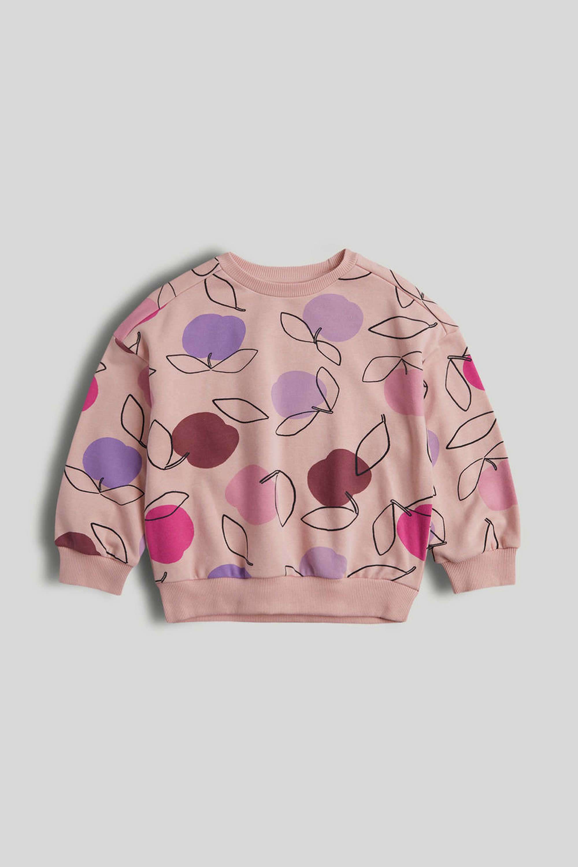 Printed-Blended-Fabric-Round-Neck-Girls-Sweatshirt