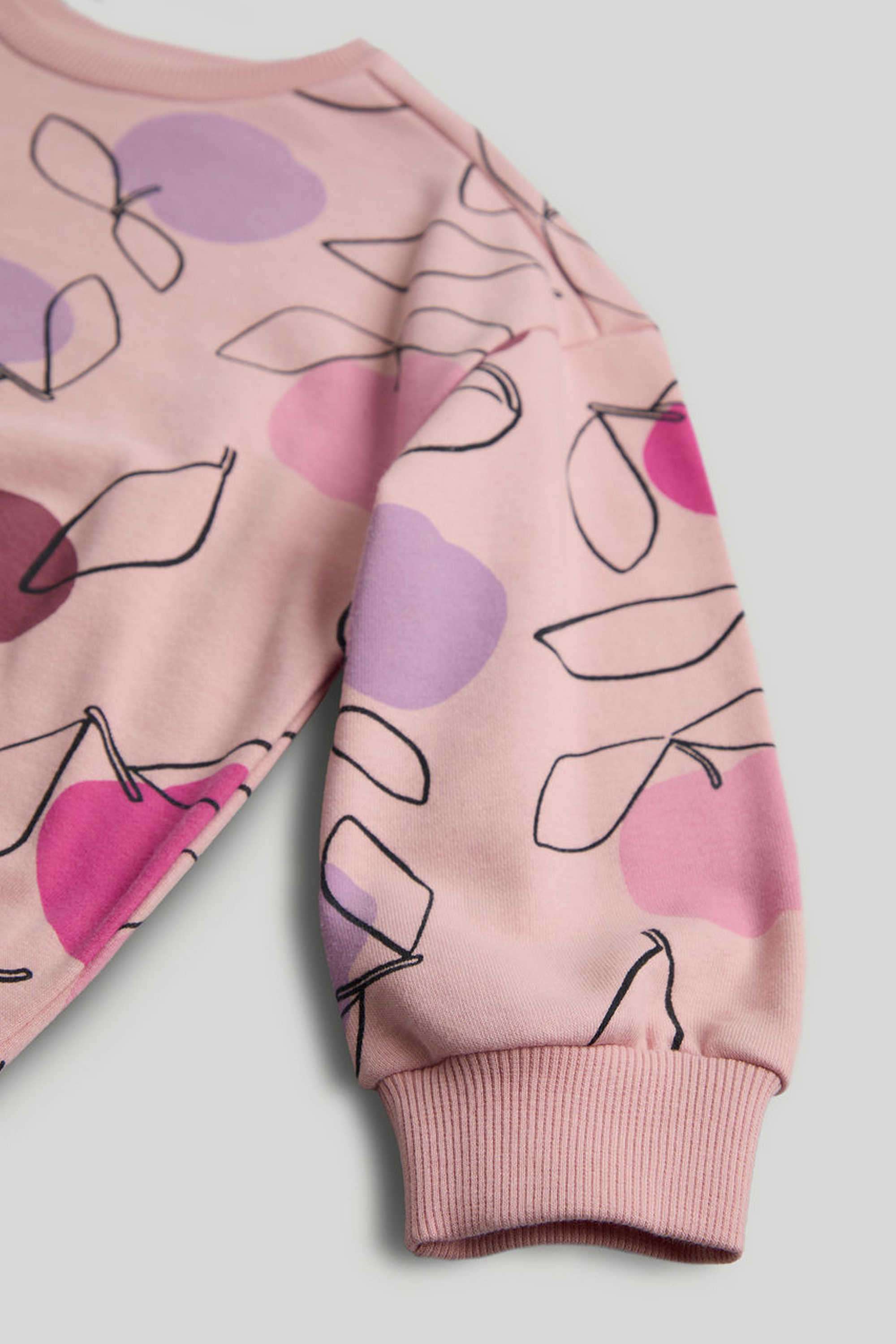 Printed-Blended-Fabric-Round-Neck-Girls-Sweatshirt