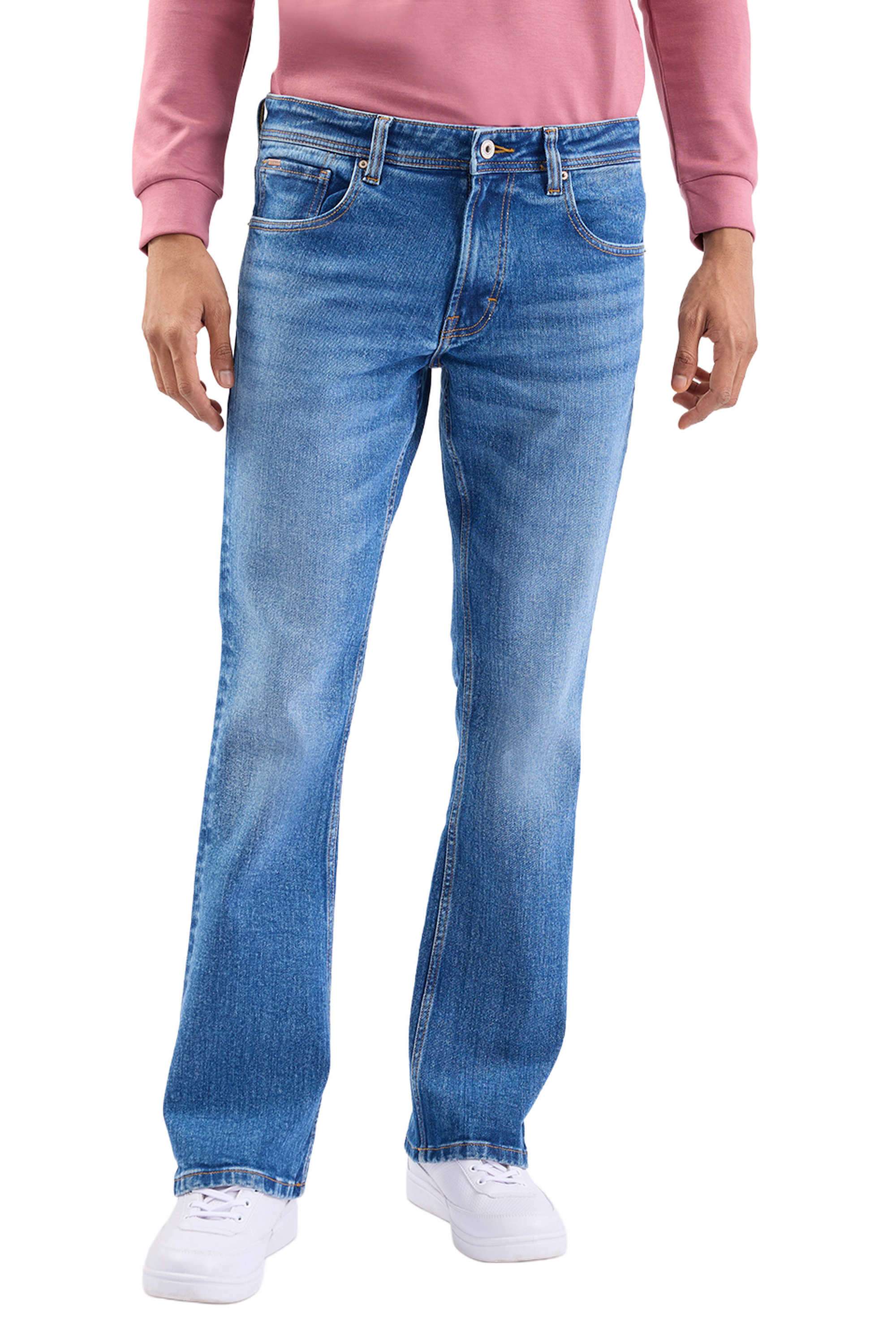 Light-Wash-Cotton-Regular-Fit-Men-Jeans
