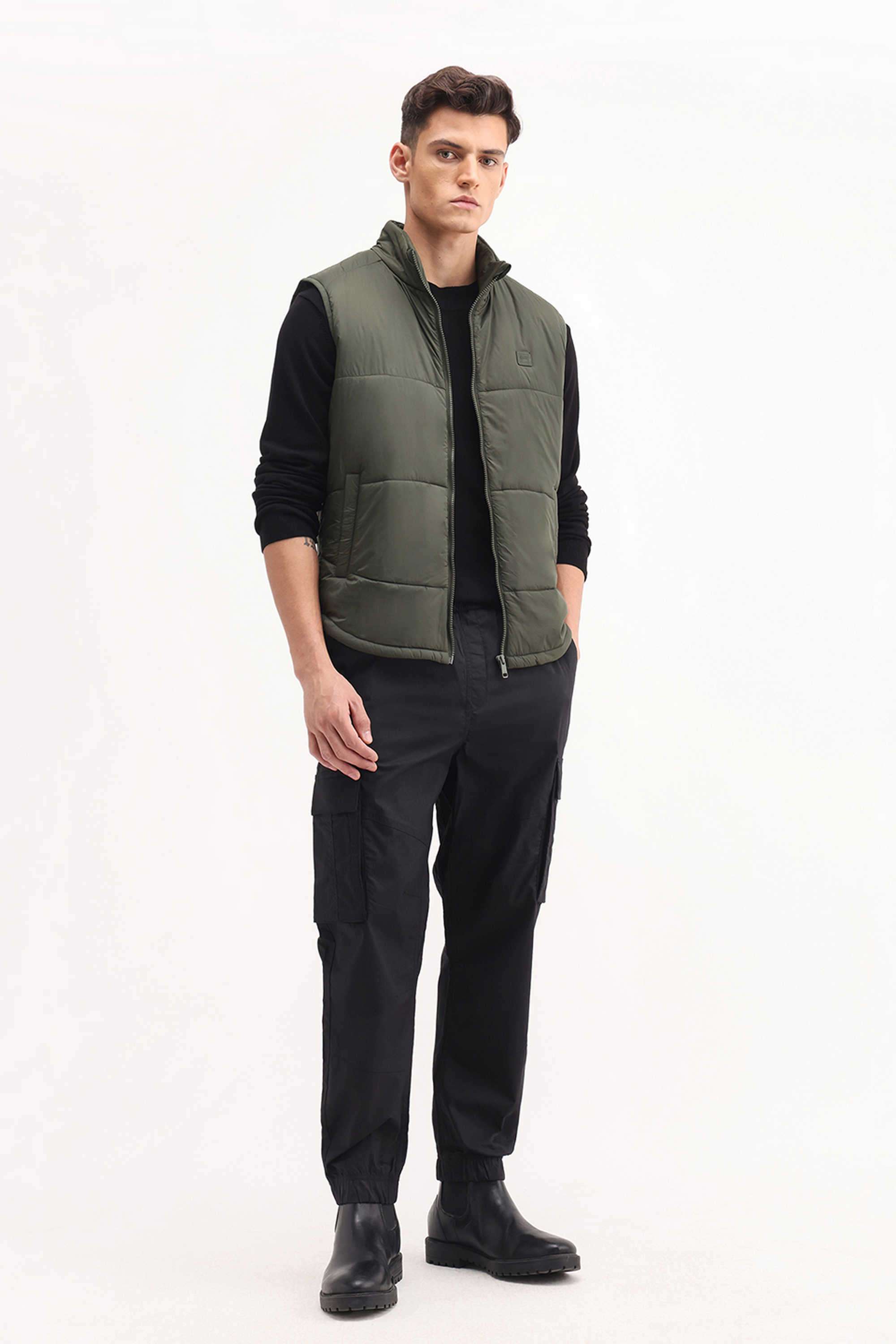 Solid-Polyester-Regular-Fit-Men-s-Jacket