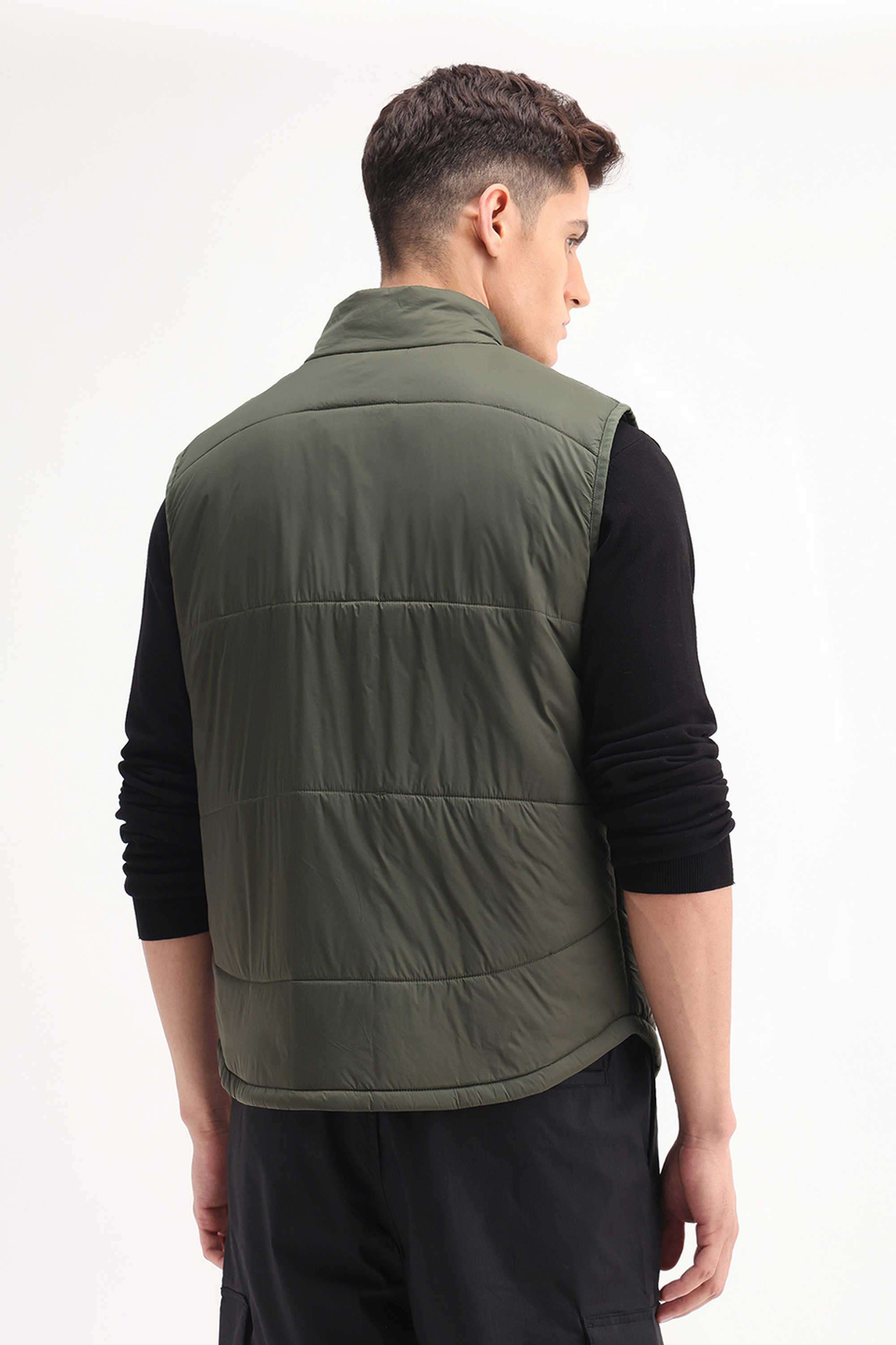 Solid-Polyester-Regular-Fit-Men-s-Jacket