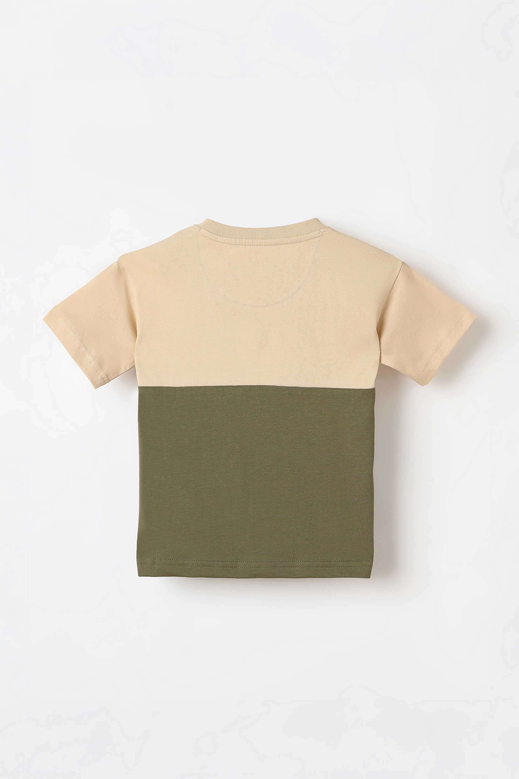Solid-Blended-Fabric-Round-Neck-Boy-s-T-Shirt