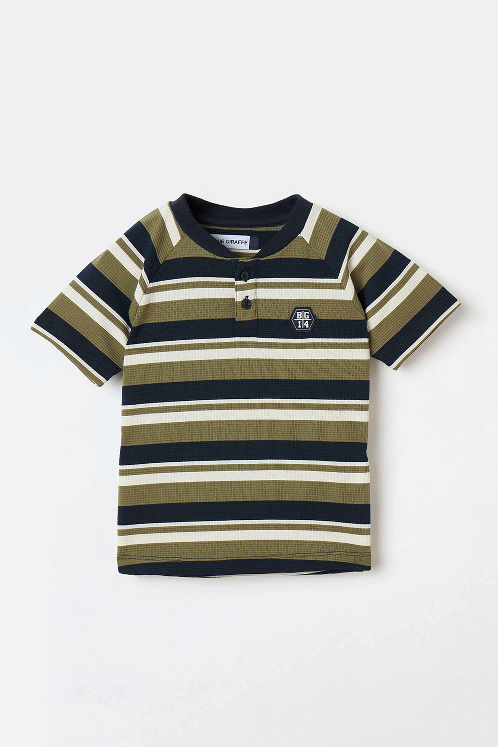Solid-Blended-Fabric-Round-Neck-Boy-s-T-Shirt