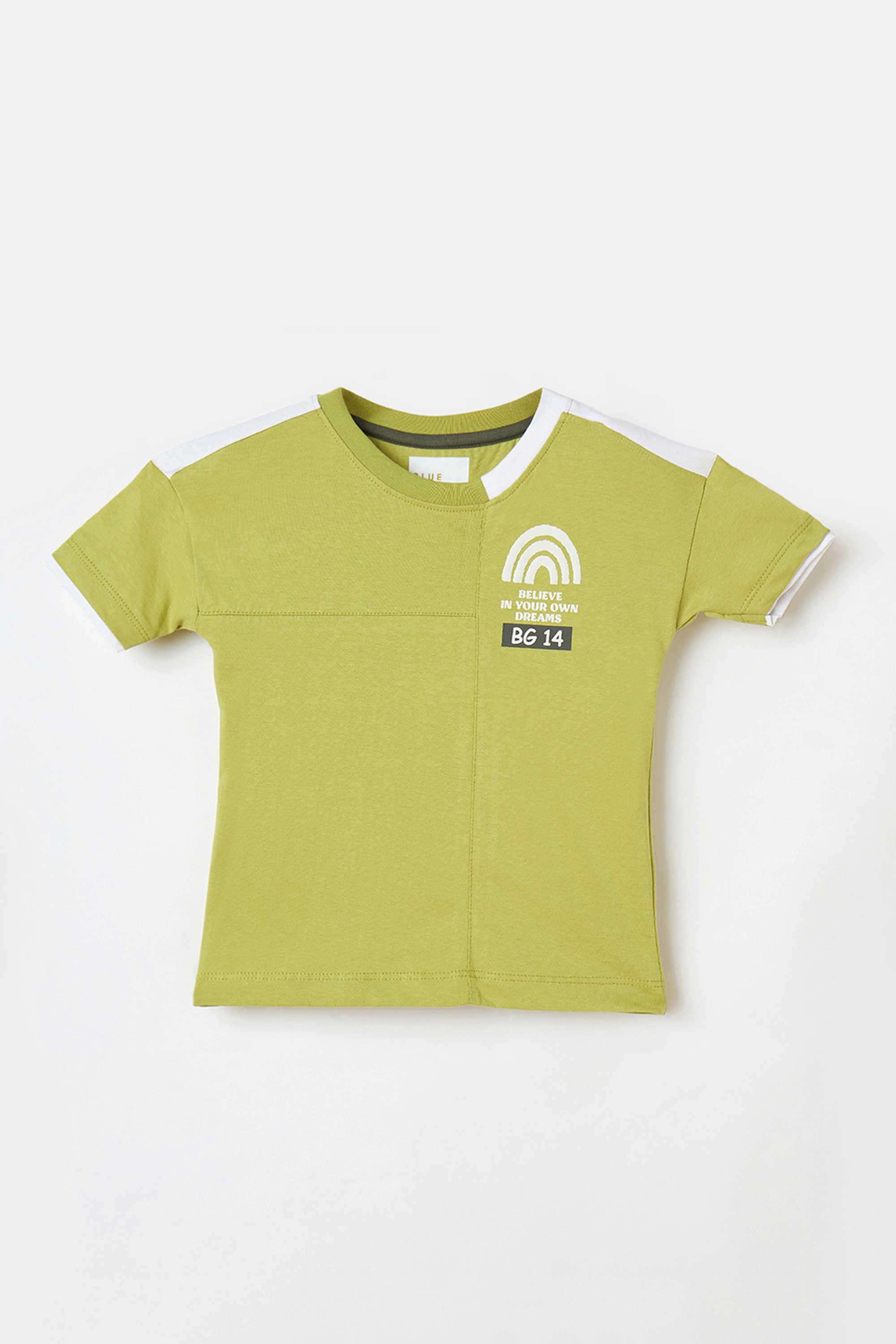 Solid-Blended-Fabric-Round-Neck-Boy-s-T-Shirt