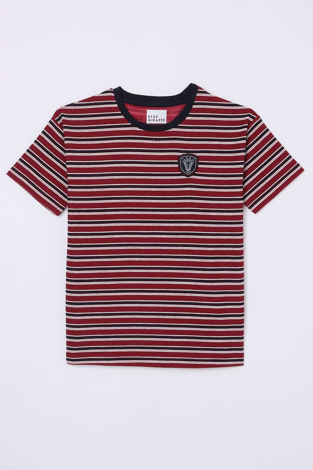 Solid-Blended-Fabric-Round-Neck-Boy-s-T-Shirt