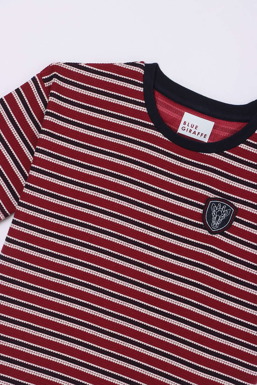 Solid-Blended-Fabric-Round-Neck-Boy-s-T-Shirt