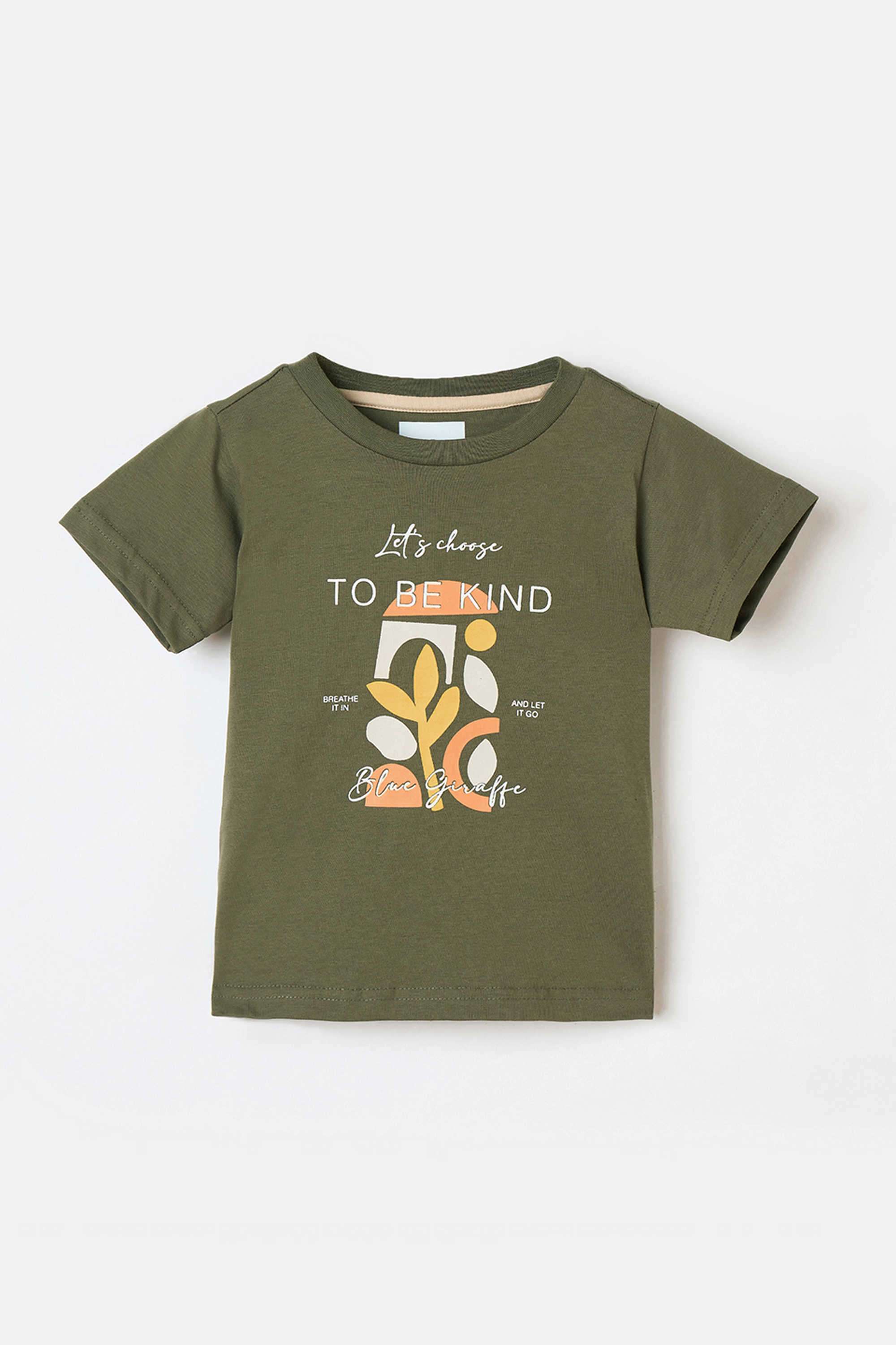 Solid-Blended-Fabric-Round-Neck-Boy-s-T-Shirt