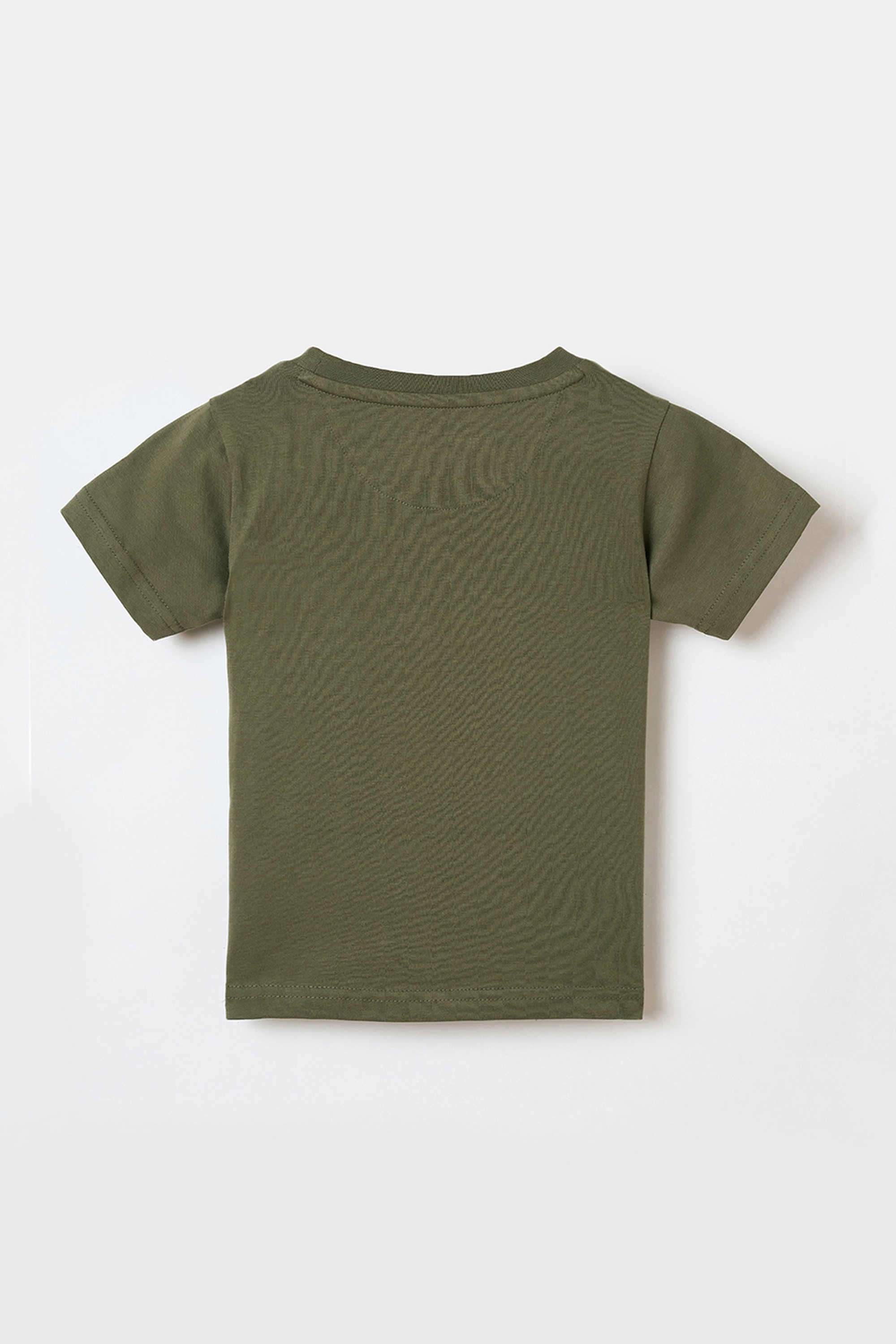 Solid-Blended-Fabric-Round-Neck-Boy-s-T-Shirt
