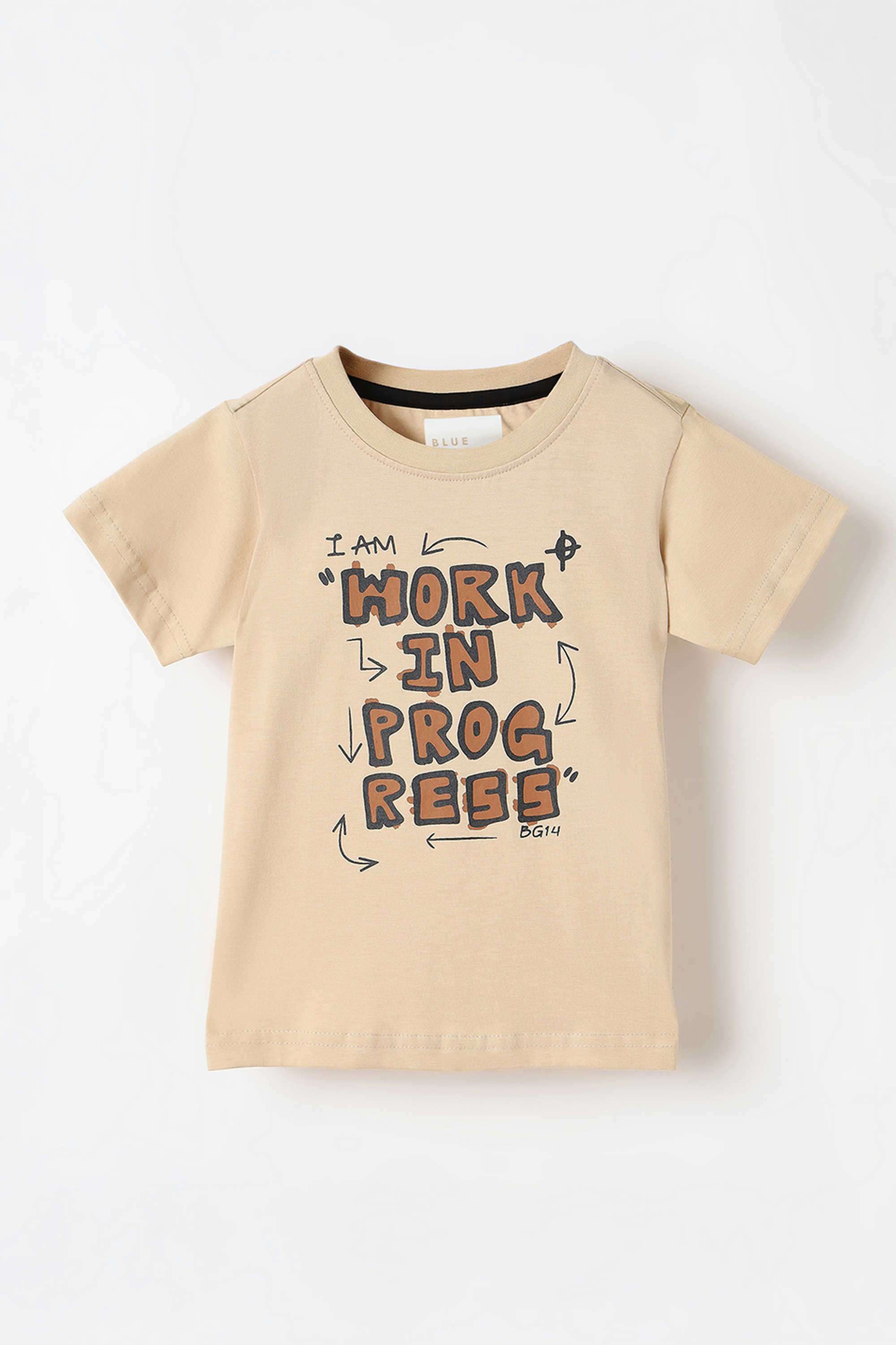 Solid-Blended-Fabric-Round-Neck-Boy-s-T-Shirt