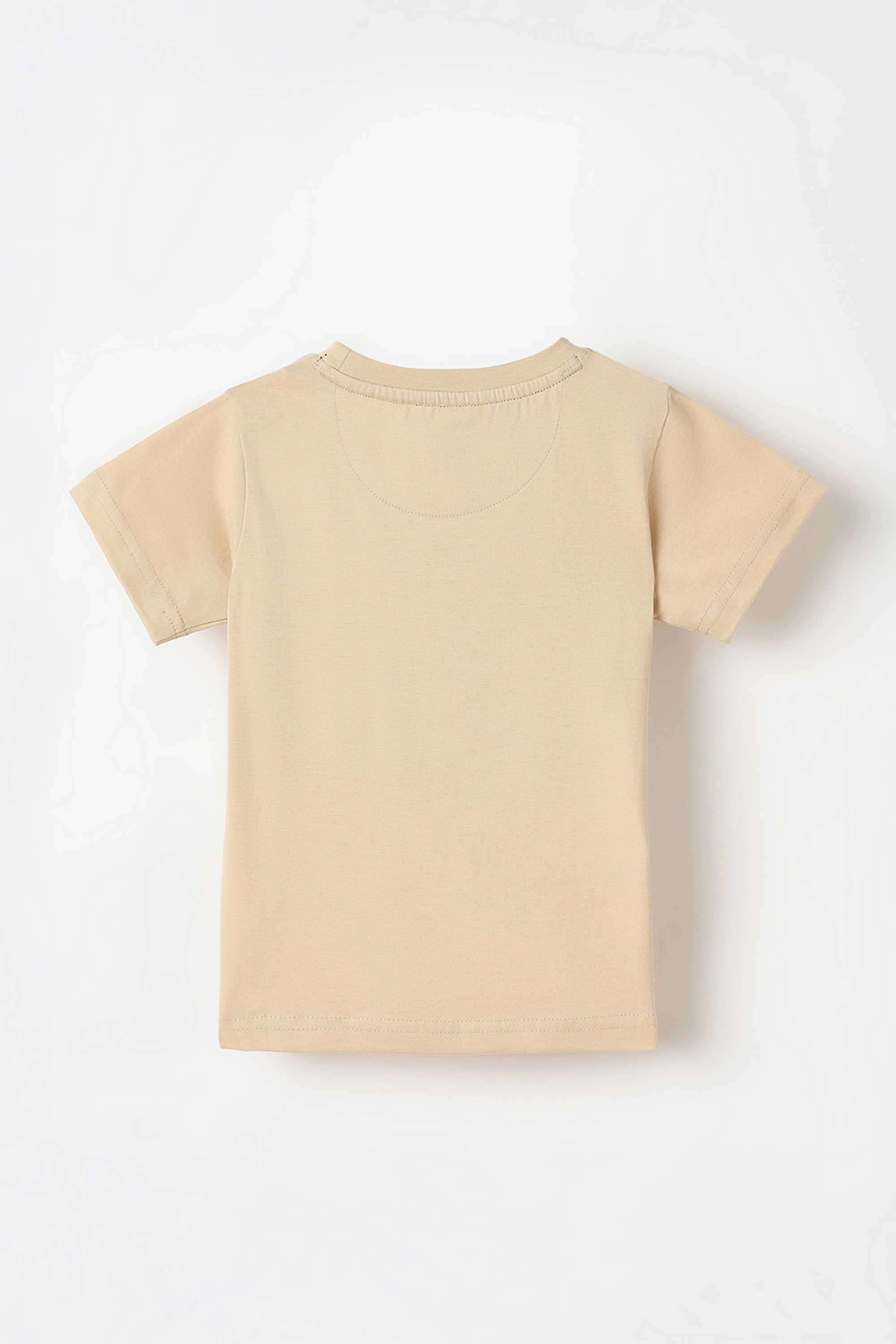 Solid-Blended-Fabric-Round-Neck-Boy-s-T-Shirt