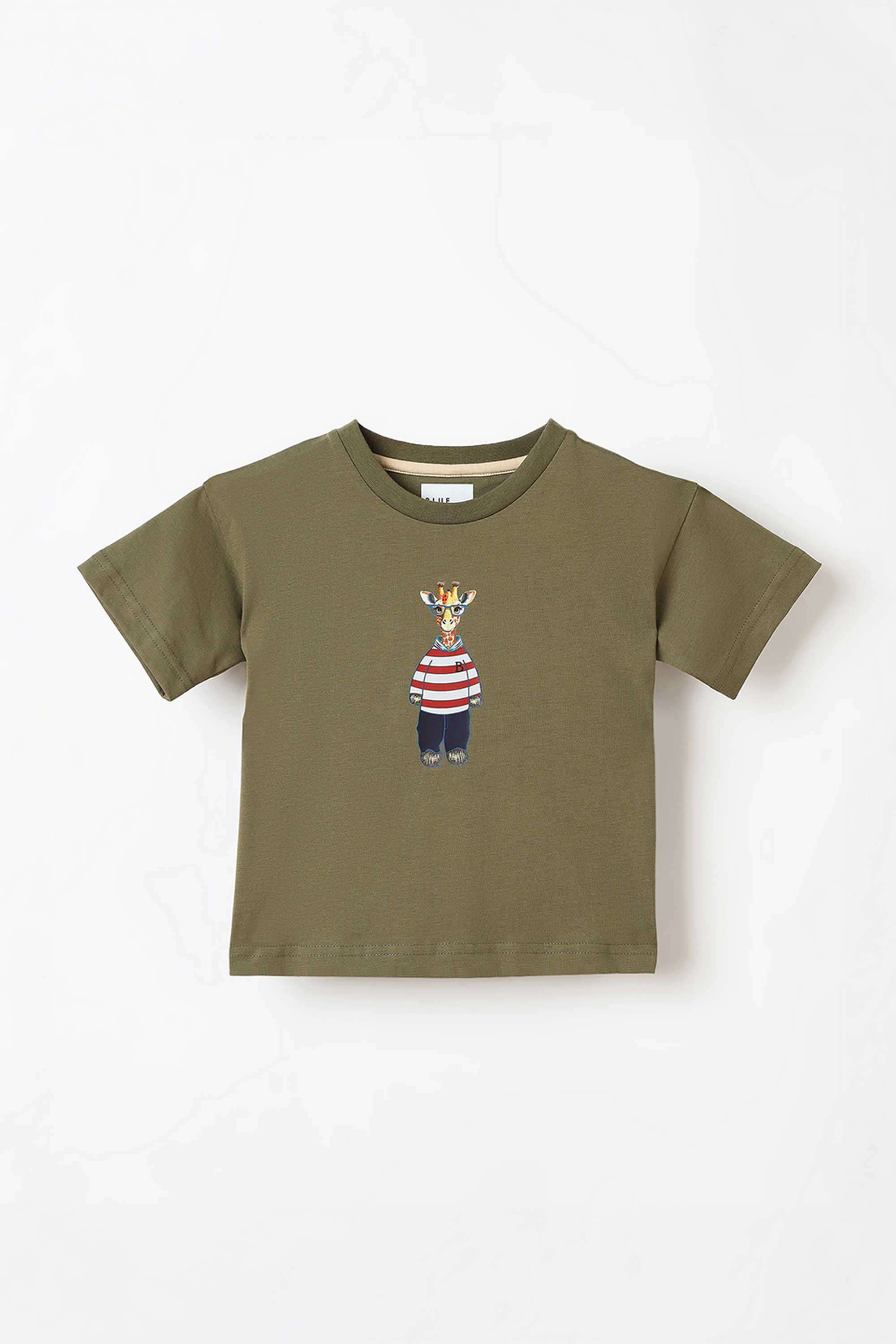 Solid-Blended-Fabric-Round-Neck-Boy-s-T-Shirt