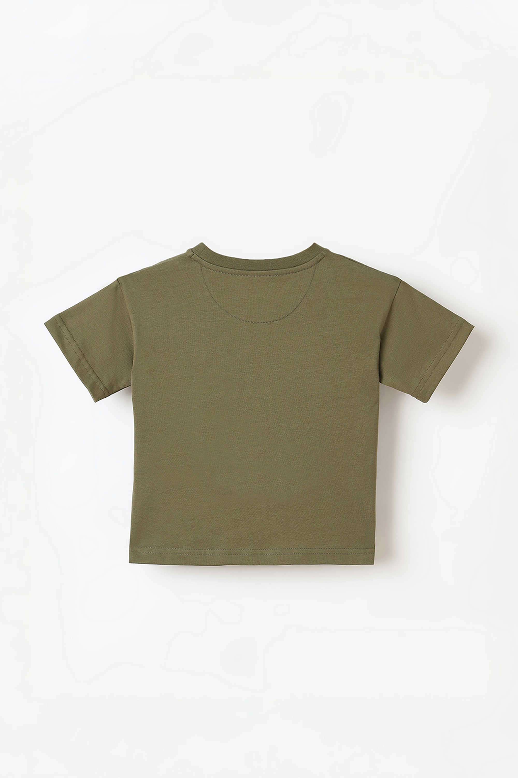 Solid-Blended-Fabric-Round-Neck-Boy-s-T-Shirt