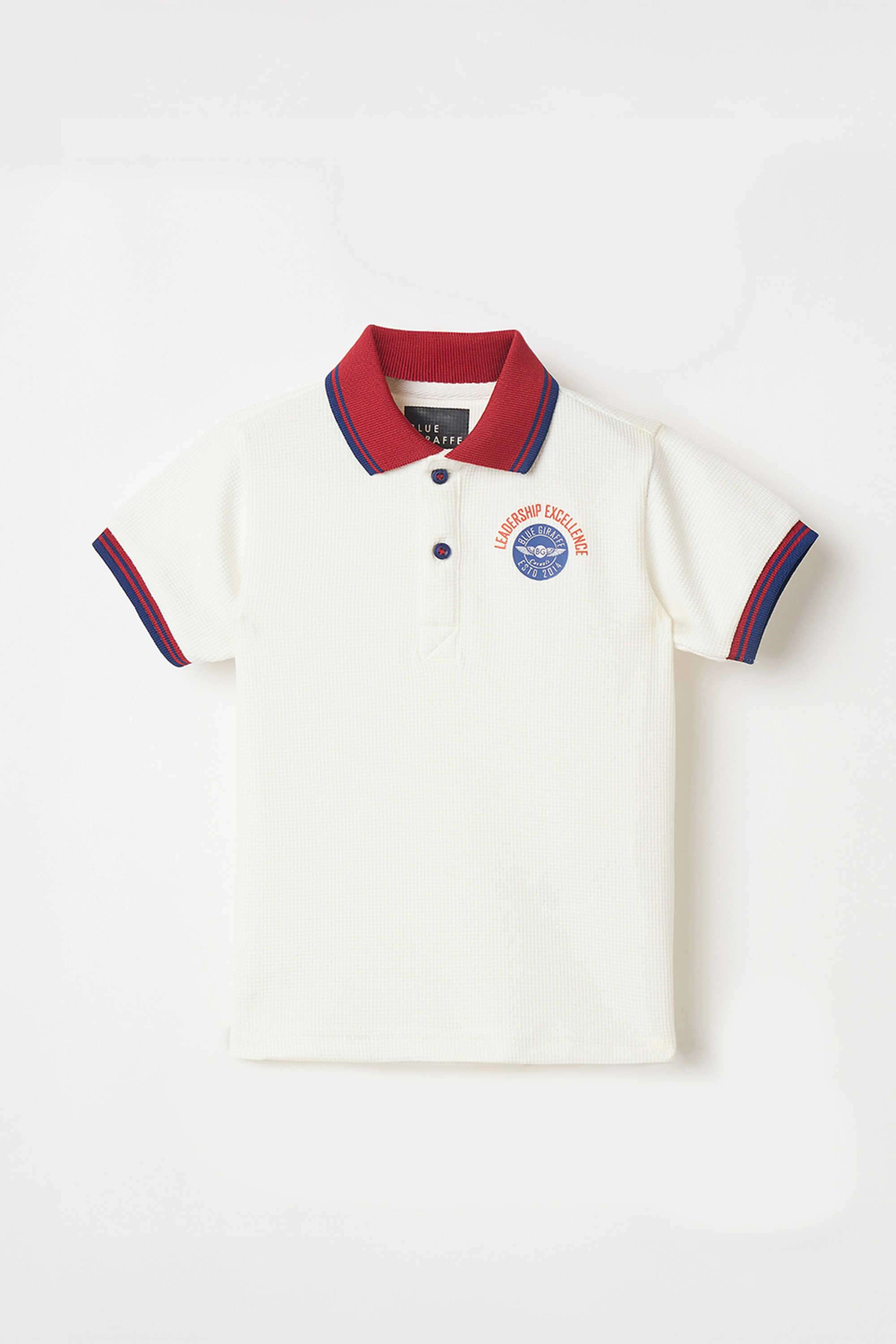 Solid-Blended-Fabric-Round-Neck-Boy-s-T-Shirt