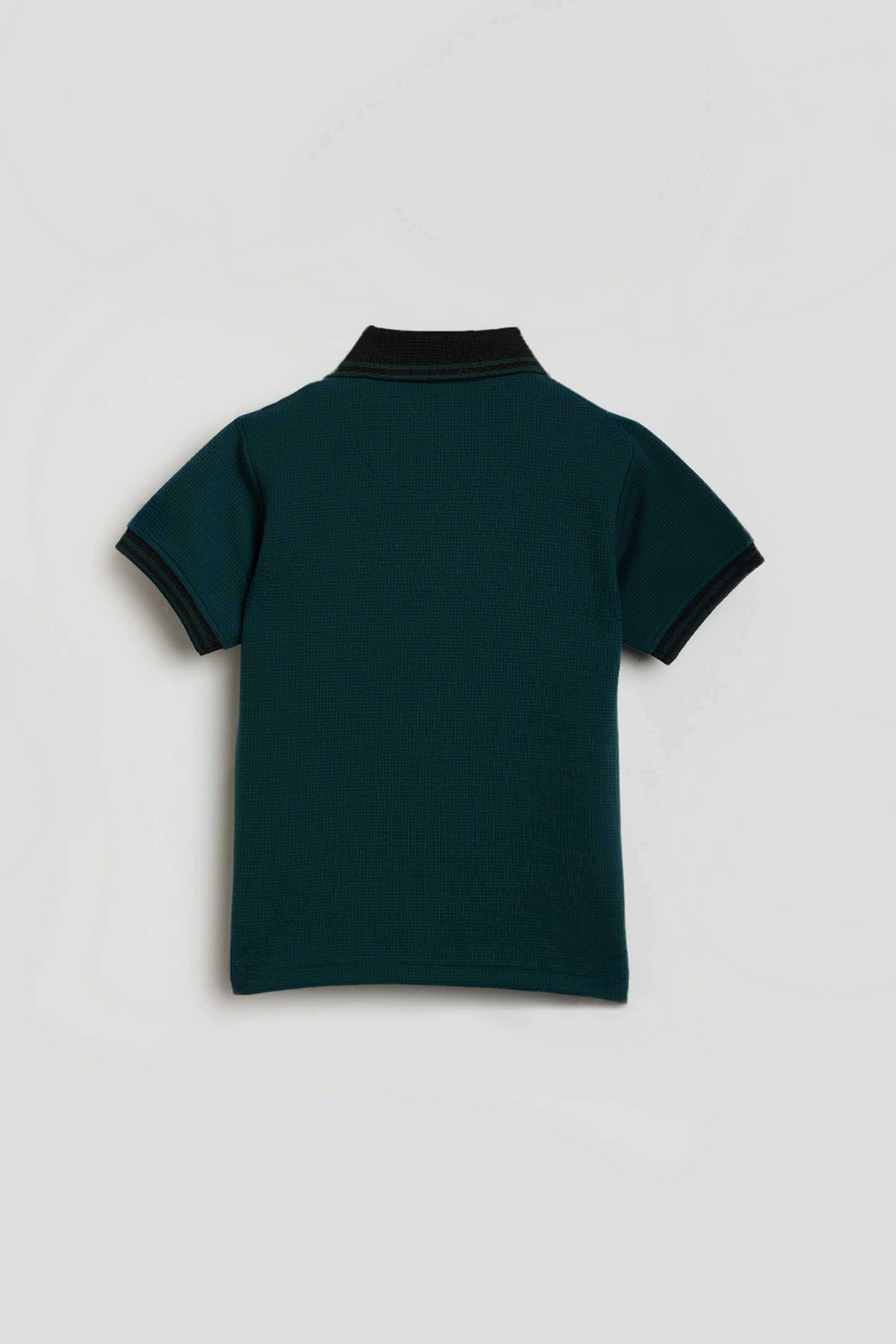 Solid-Blended-Fabric-Round-Neck-Boy-s-T-Shirt