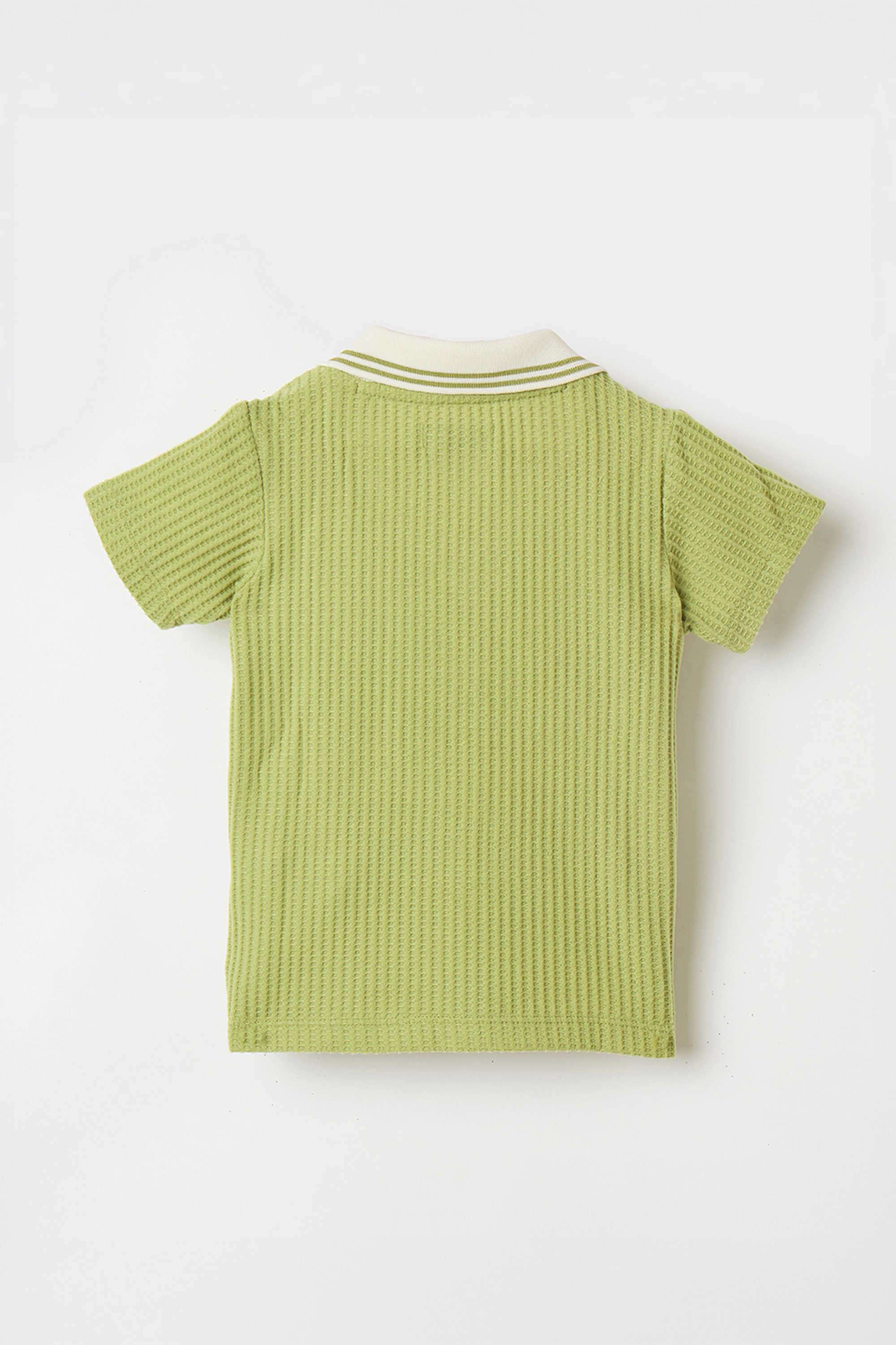 Solid-Blended-Fabric-Round-Neck-Boy-s-T-Shirt