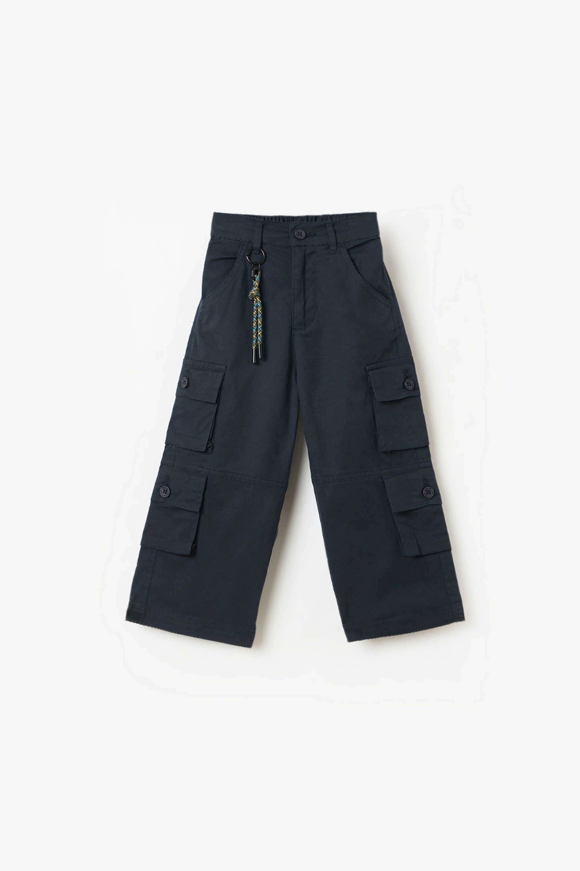 Solid-Blended-Fabric-Regular-Fit-Boy-s-Trousers