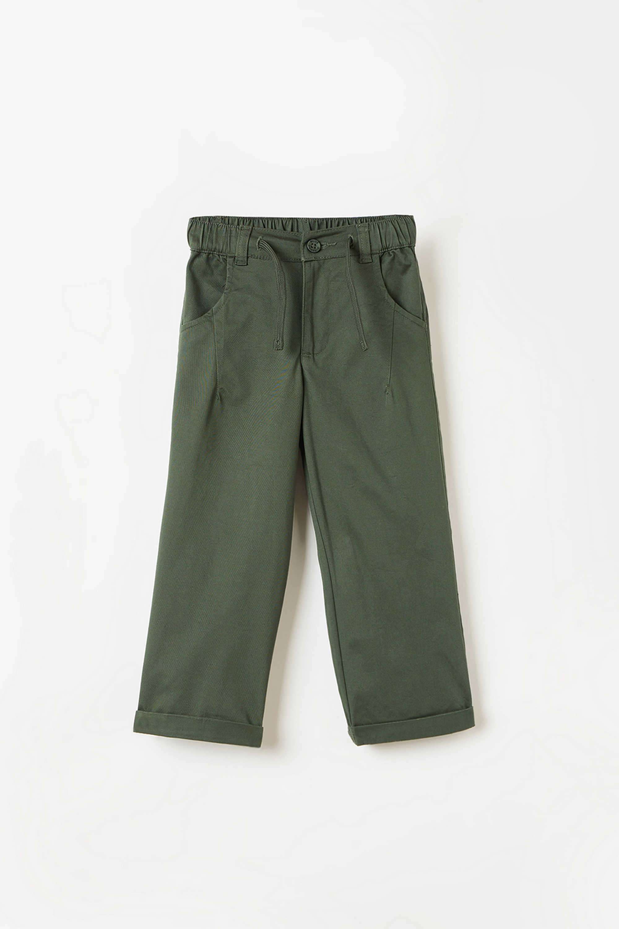 Solid-Blended-Fabric-Regular-Fit-Boy-s-Trousers