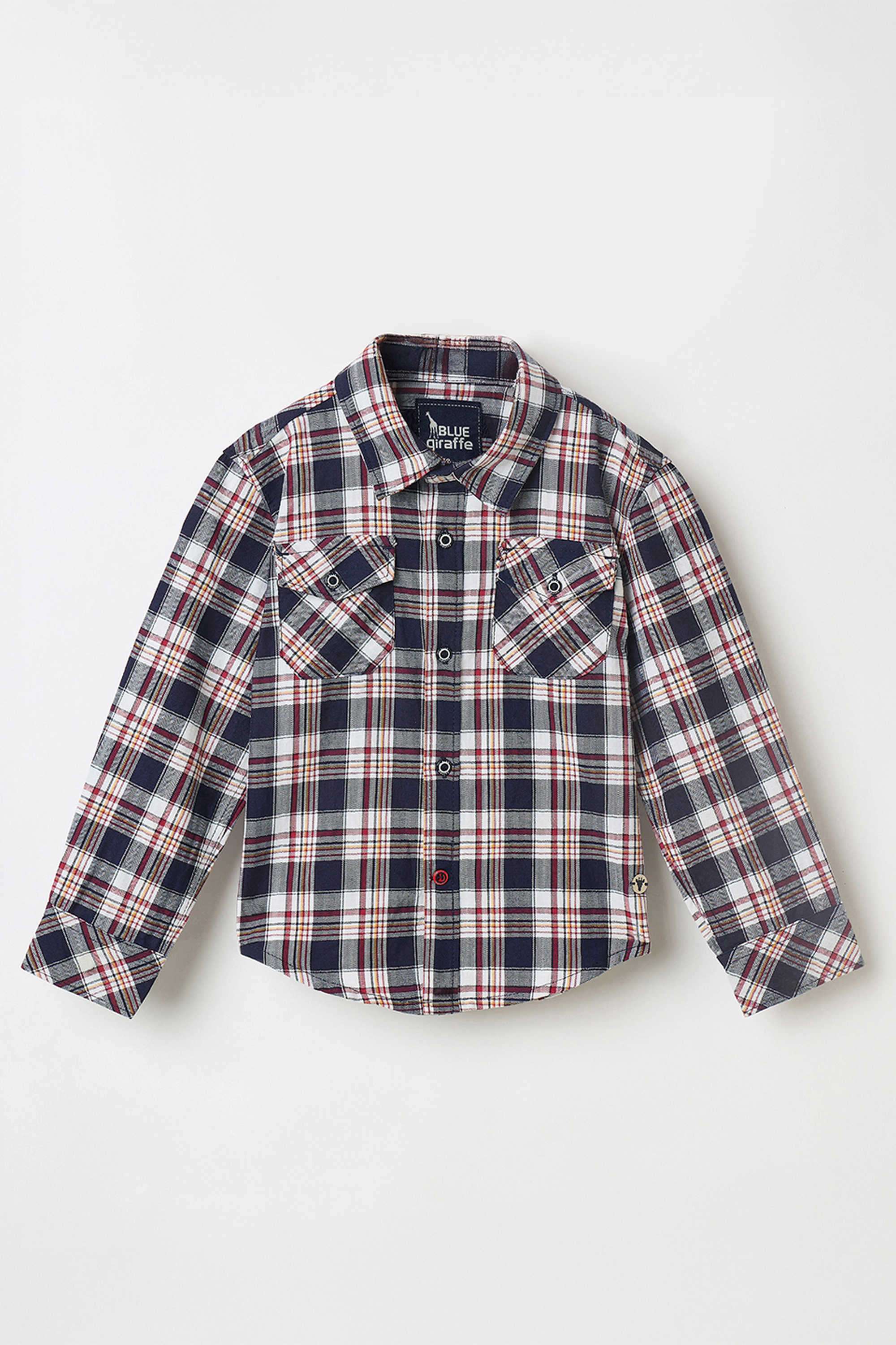 Solid-Blended-Fabric-Collared-Boy-s-Shirt