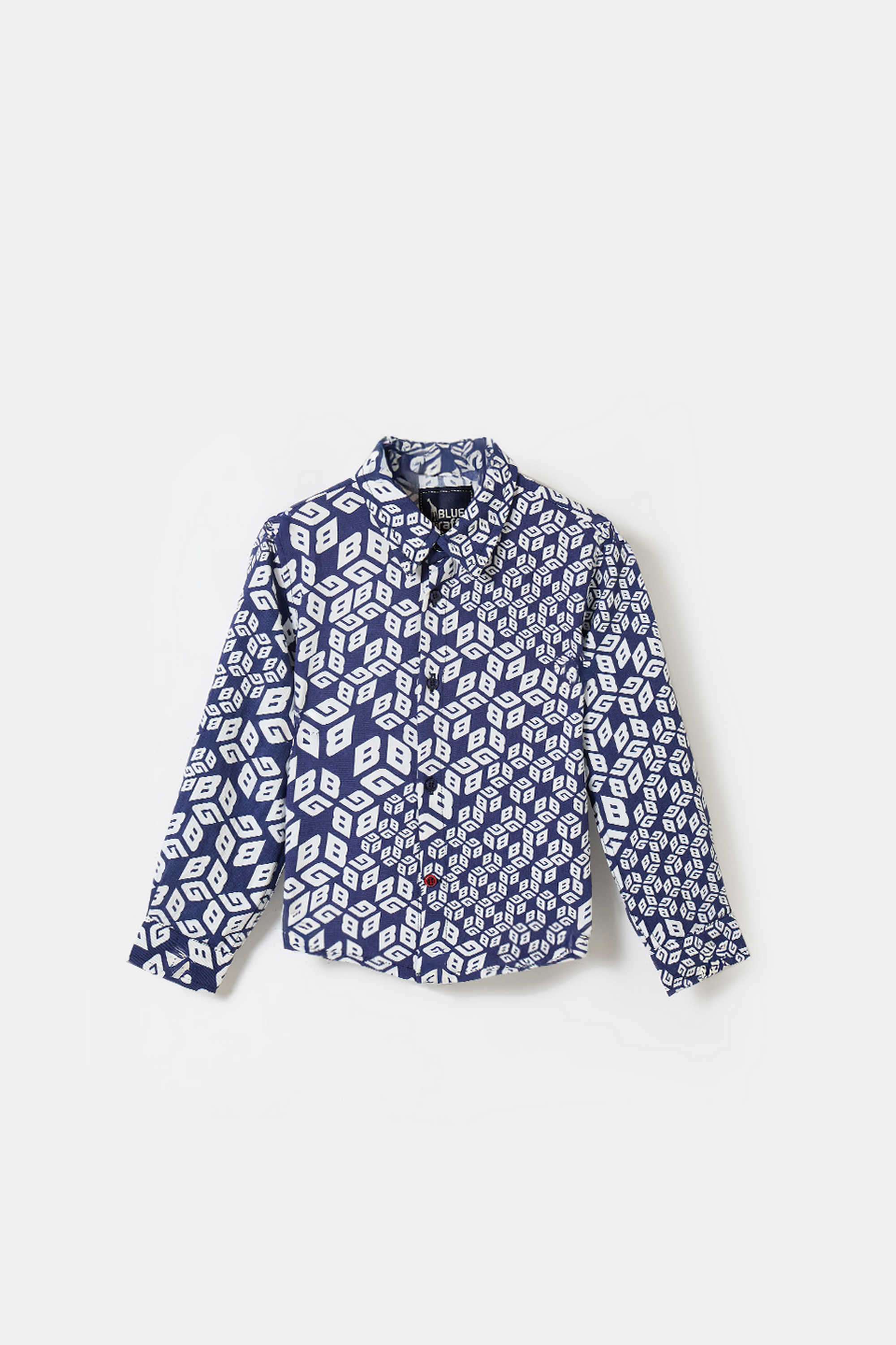 Solid-Blended-Fabric-Collared-Boy-s-Shirt