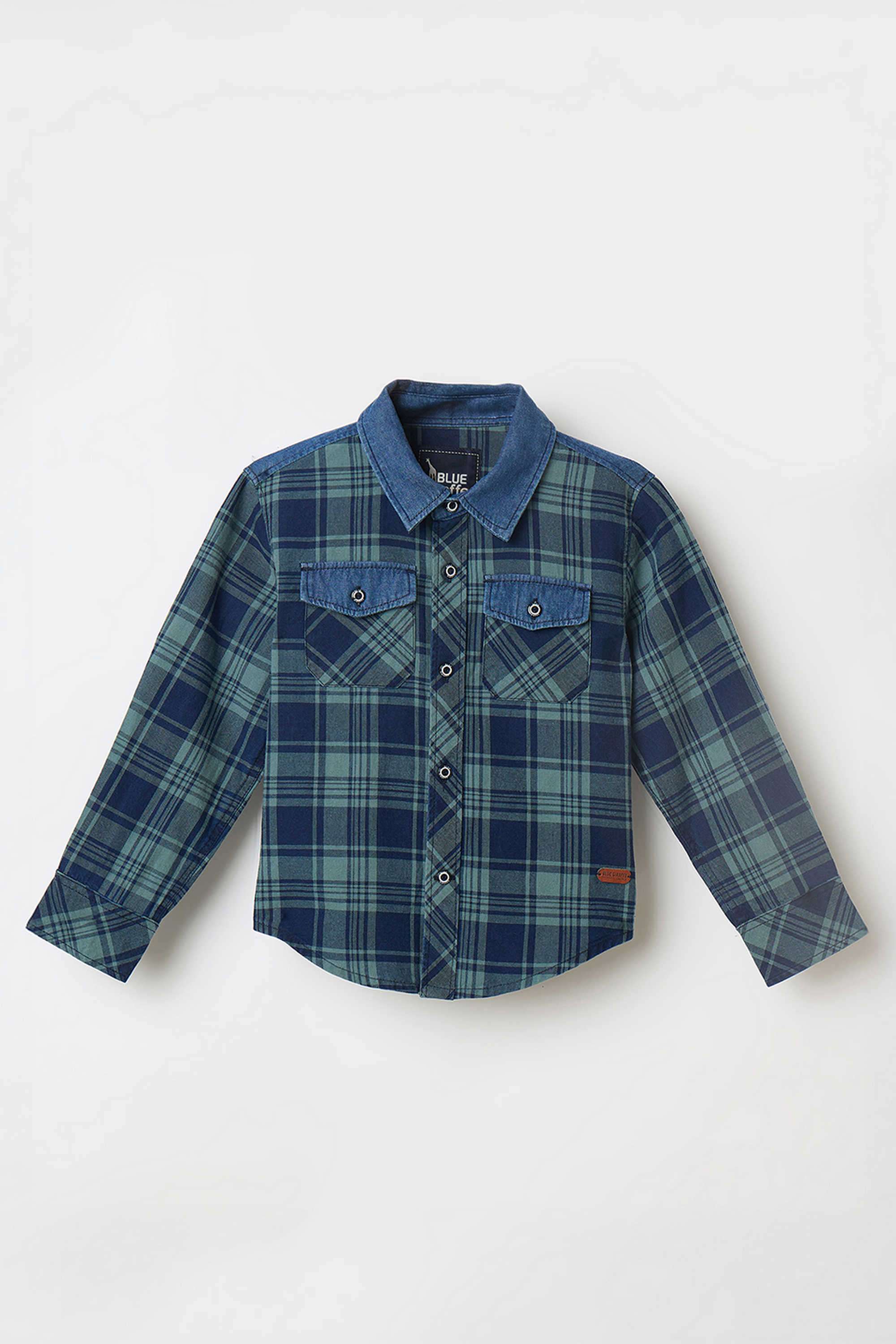 Solid-Blended-Fabric-Collared-Boy-s-Shirt
