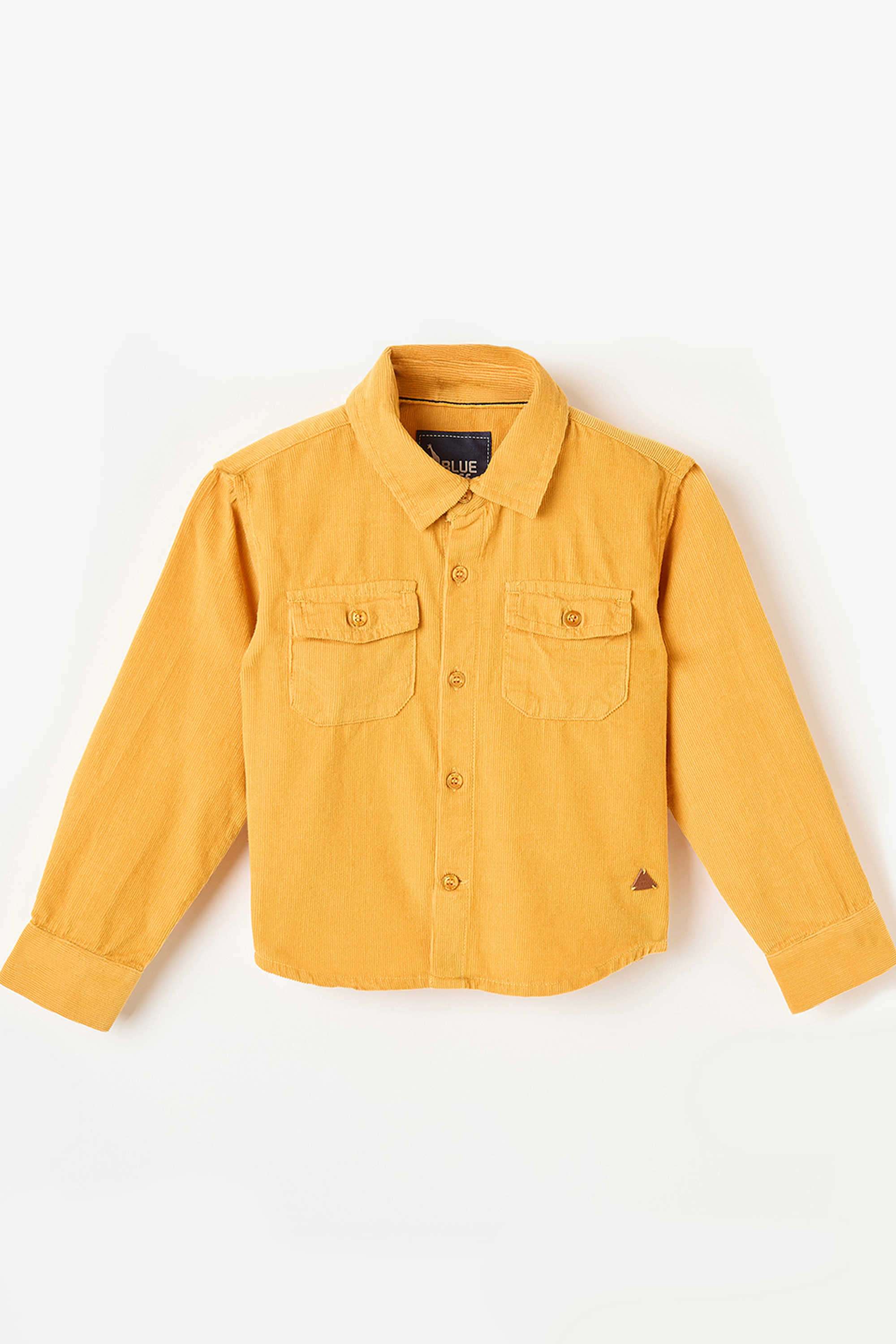 Solid-Blended-Fabric-Collared-Boy-s-Shirt
