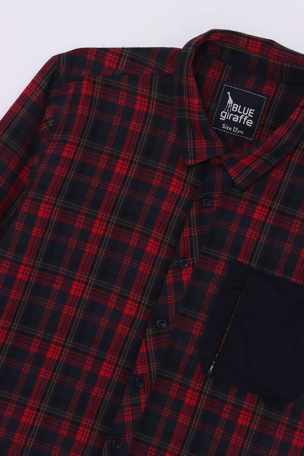 Solid-Blended-Fabric-Collared-Boy-s-Shirt