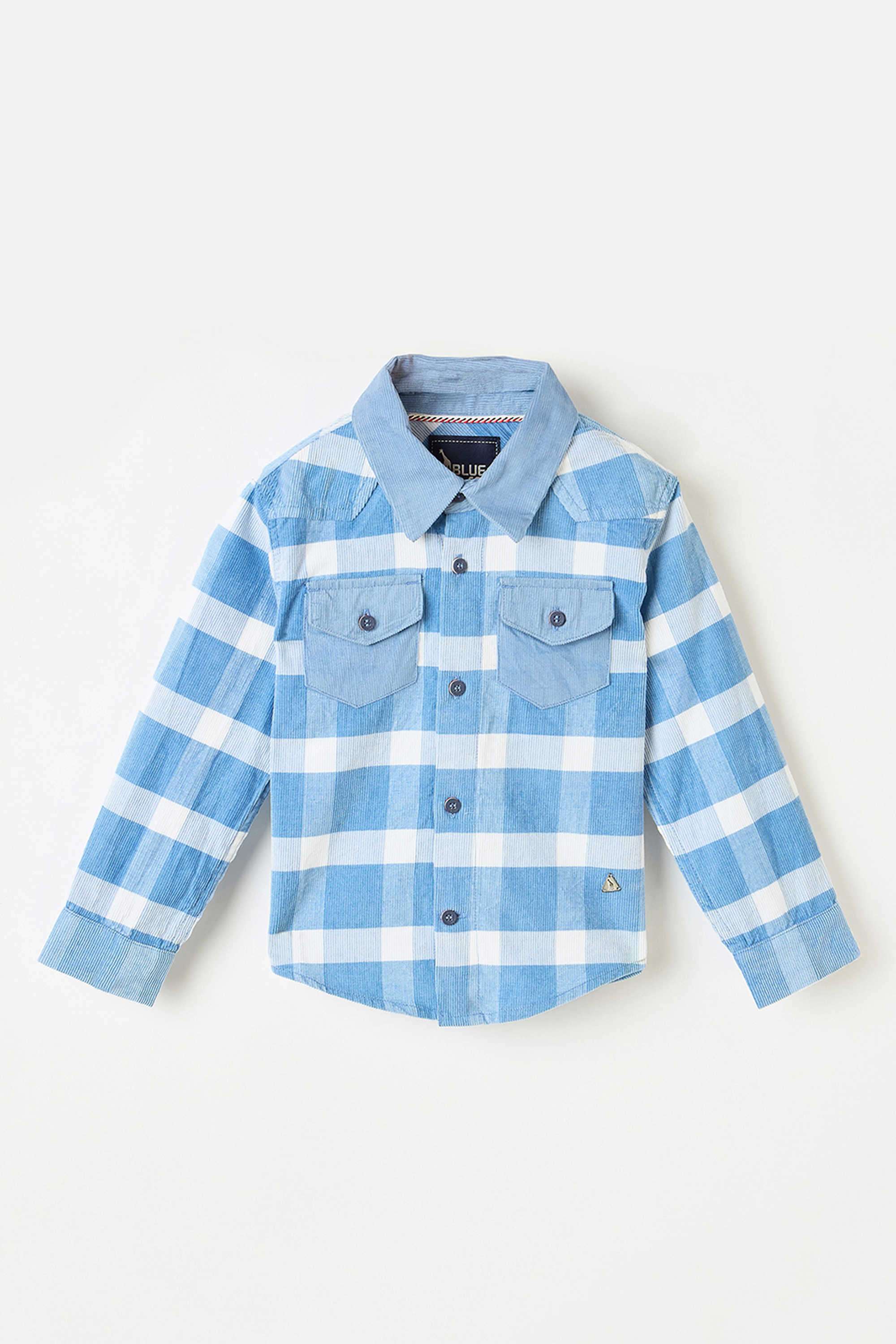 Solid-Blended-Fabric-Collared-Boy-s-Shirt