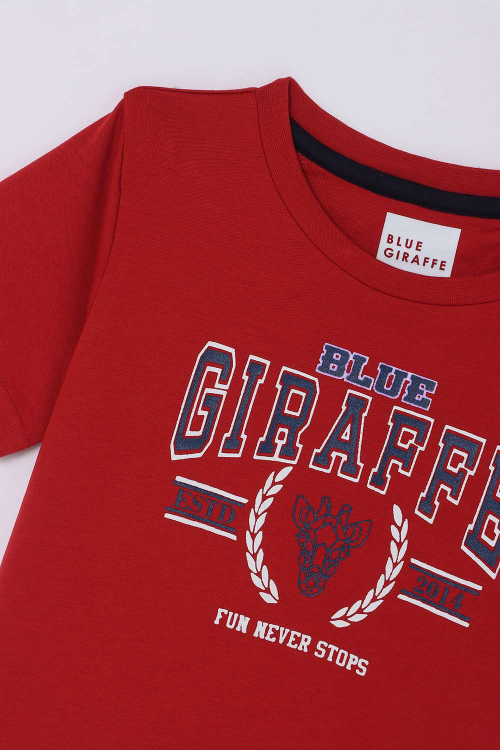 Solid-Blended-Fabric-Round-Neck-Boy-s-T-Shirt