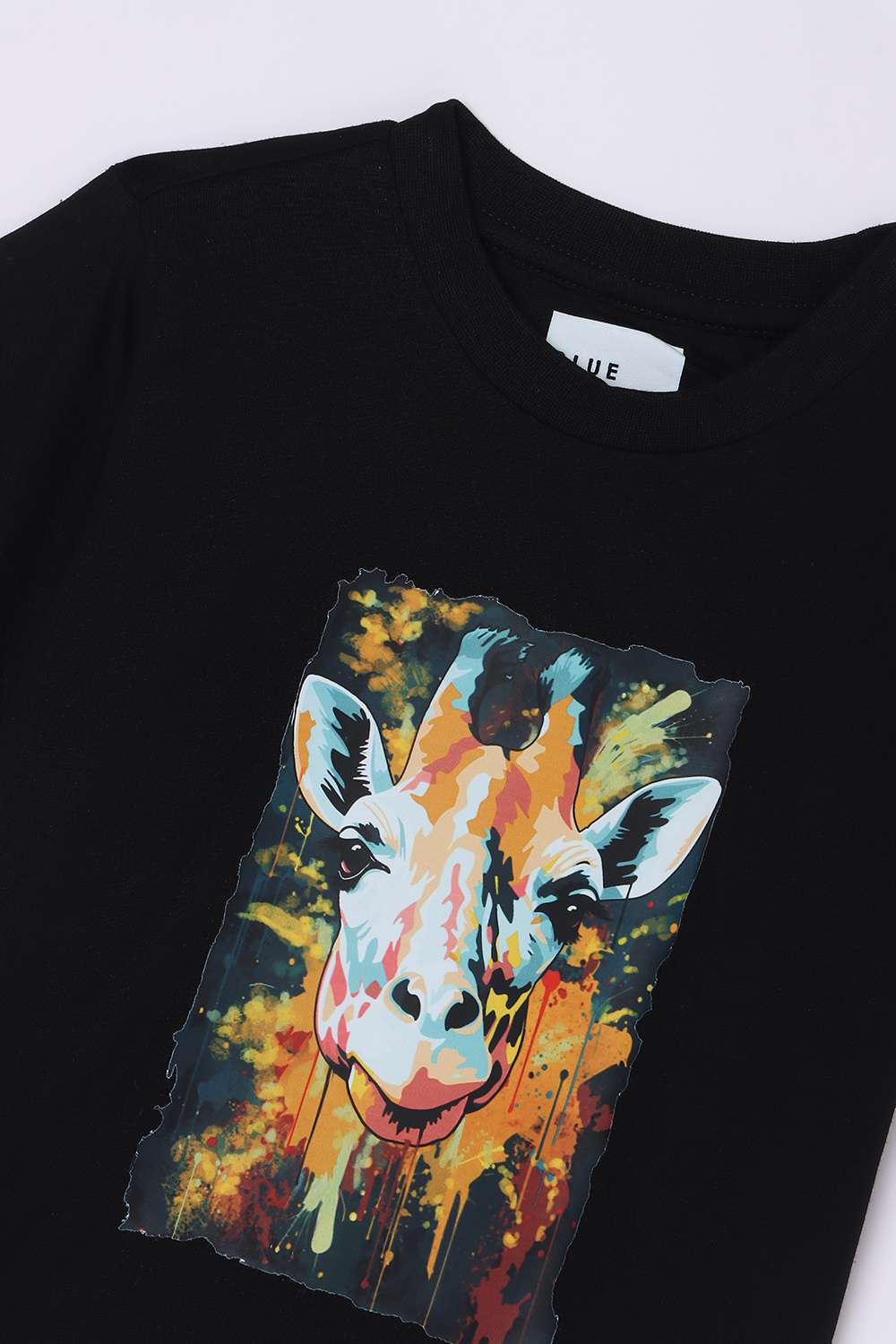 Solid-Blended-Fabric-Round-Neck-Boy-s-T-Shirt