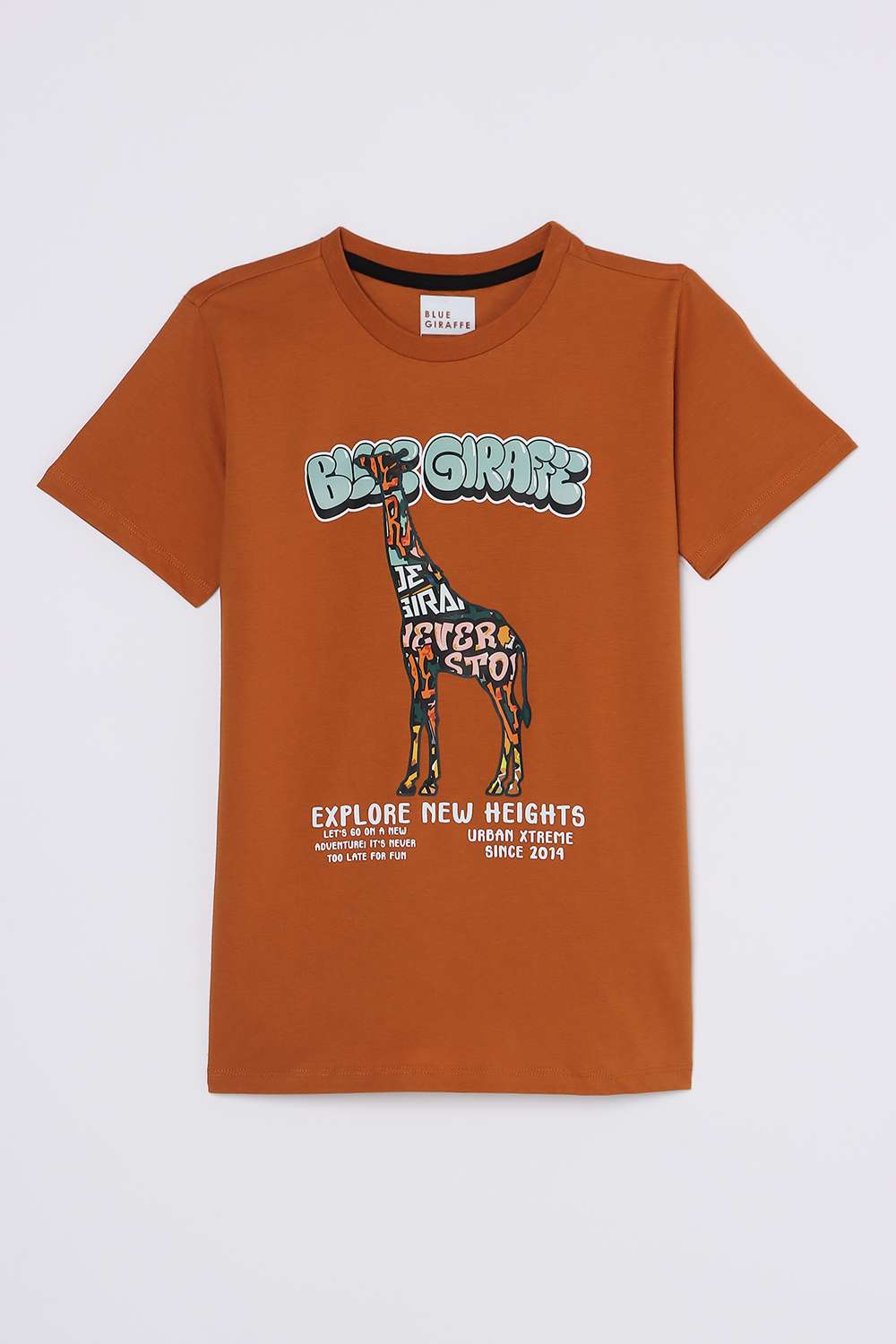 Solid-Blended-Fabric-Round-Neck-Boy-s-T-Shirt