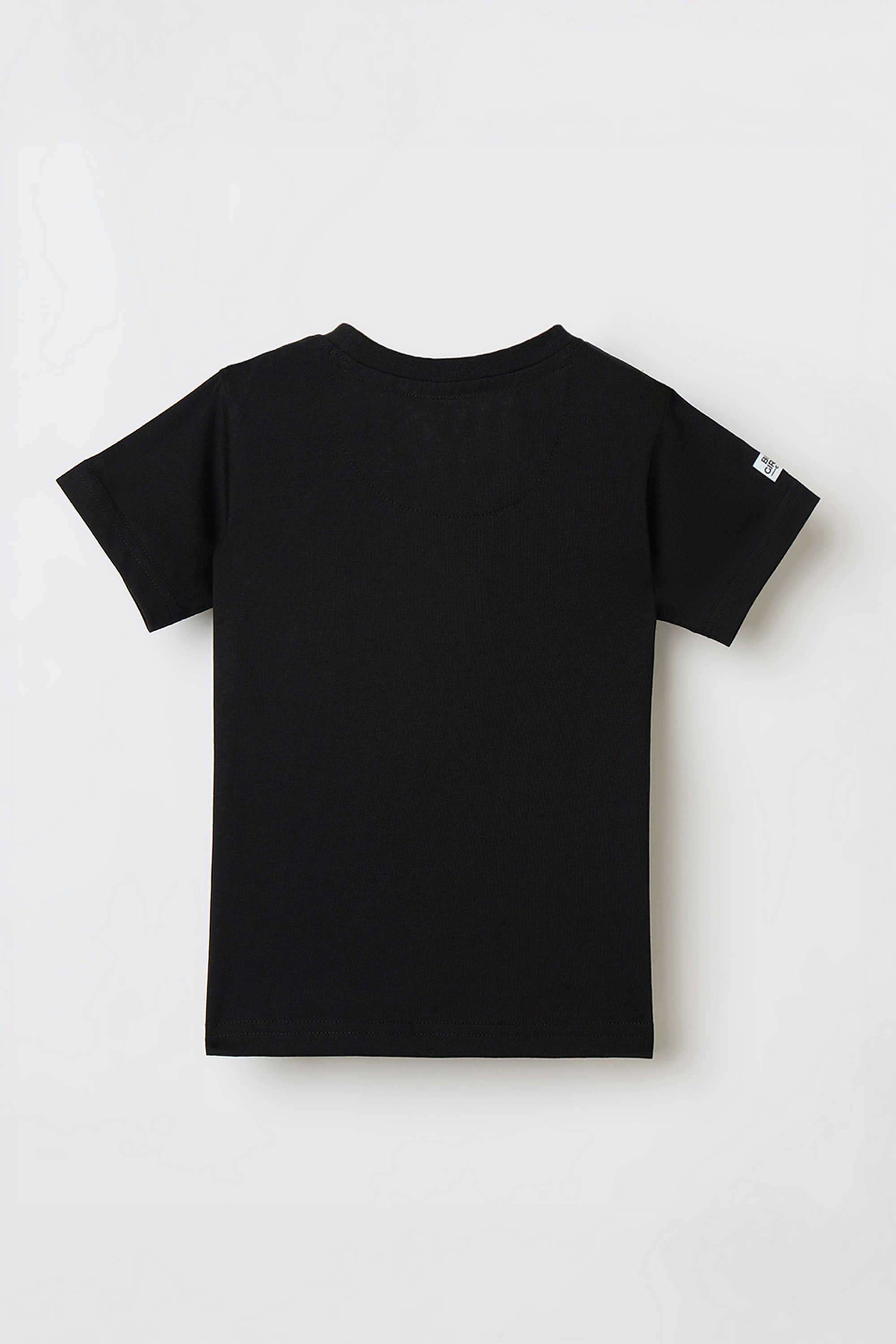 Solid-Blended-Fabric-Round-Neck-Boy-s-T-Shirt