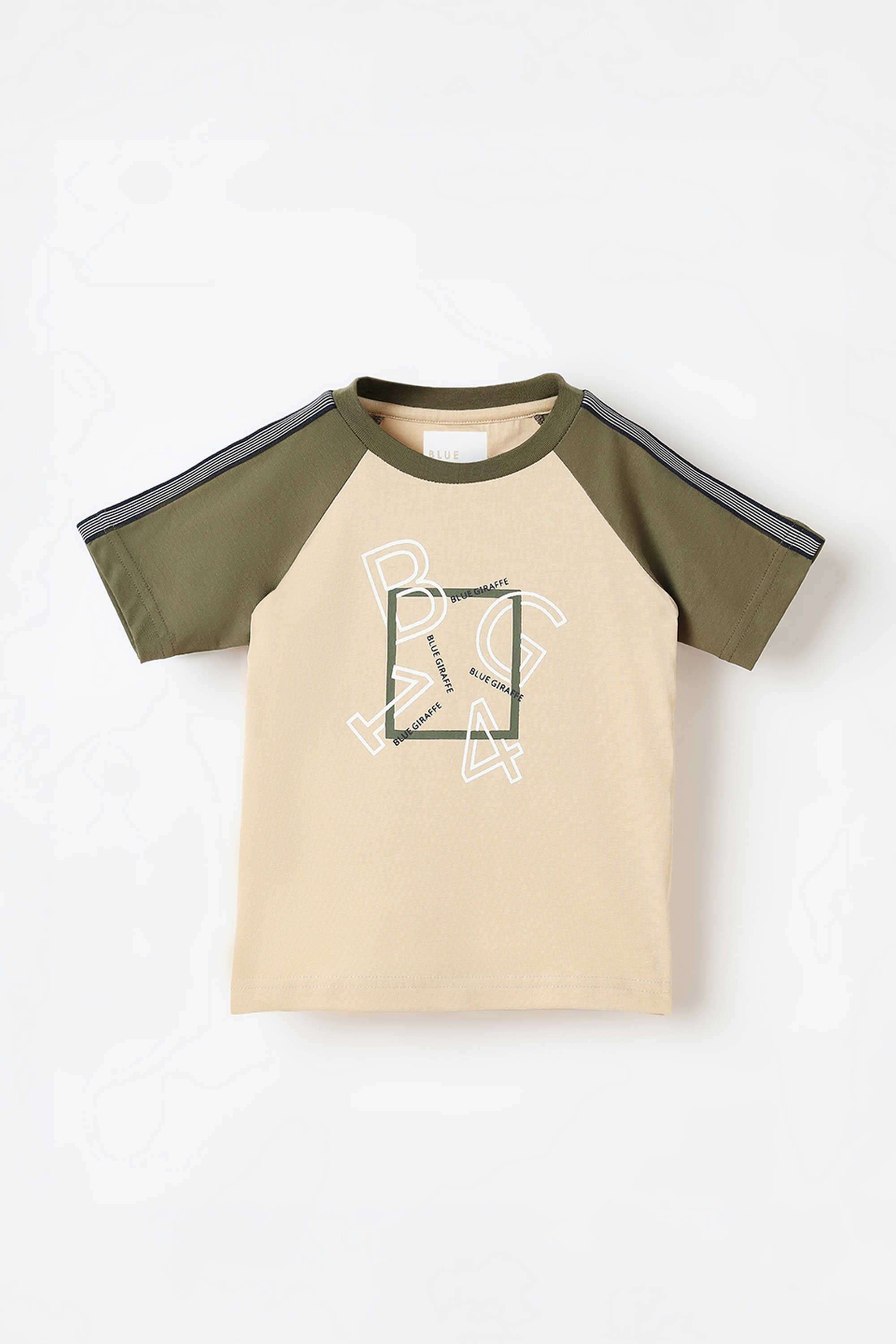 Solid-Blended-Fabric-Round-Neck-Boy-s-T-Shirt