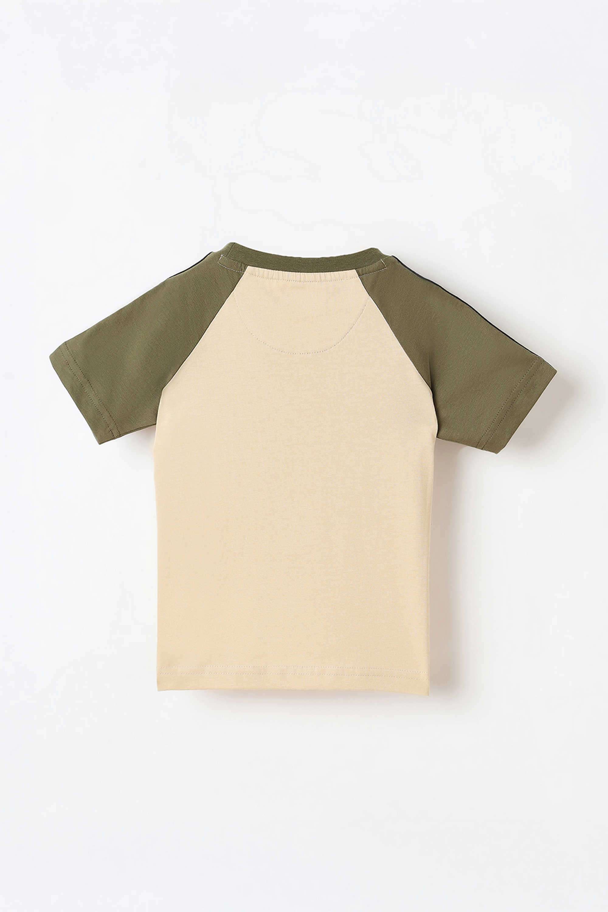 Solid-Blended-Fabric-Round-Neck-Boy-s-T-Shirt