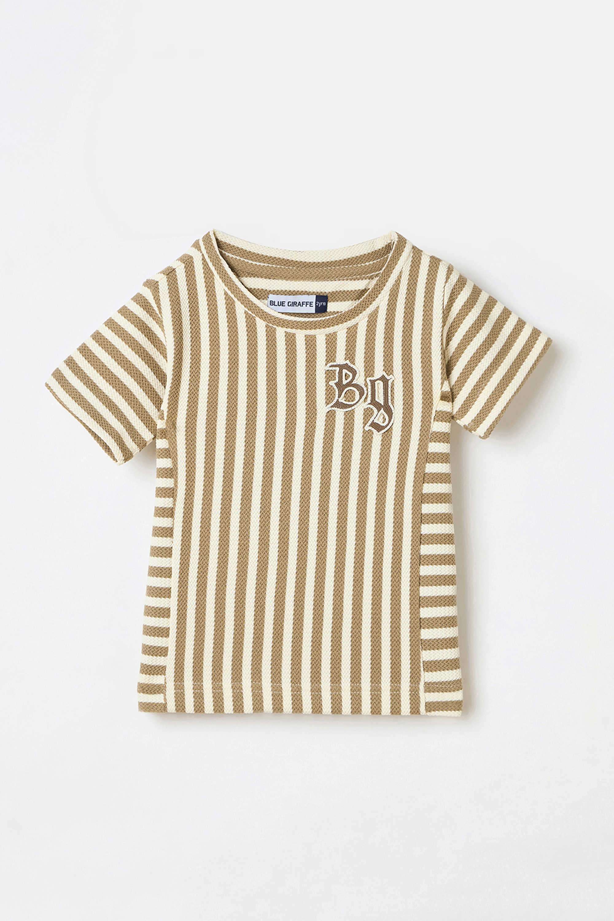 Solid-Blended-Fabric-Round-Neck-Boy-s-T-Shirt