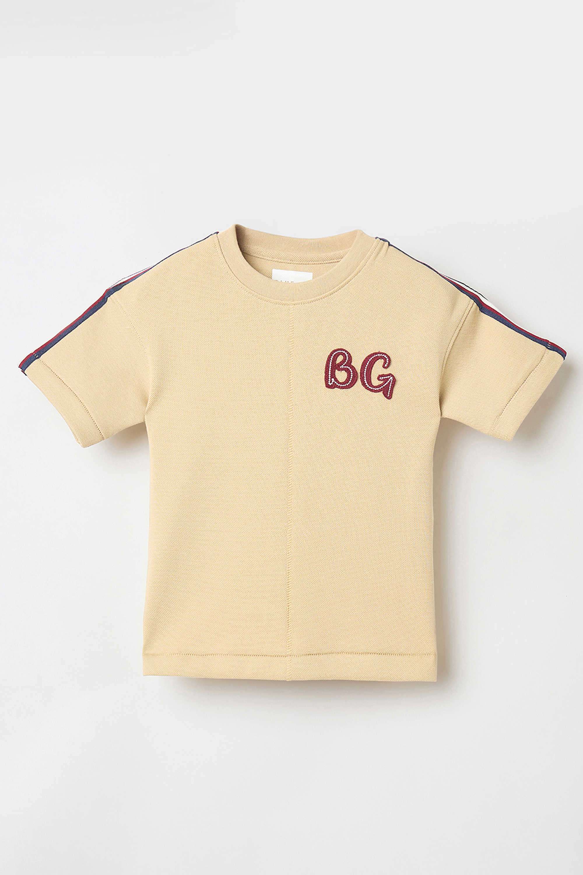 Solid-Blended-Fabric-Round-Neck-Boy-s-T-Shirt