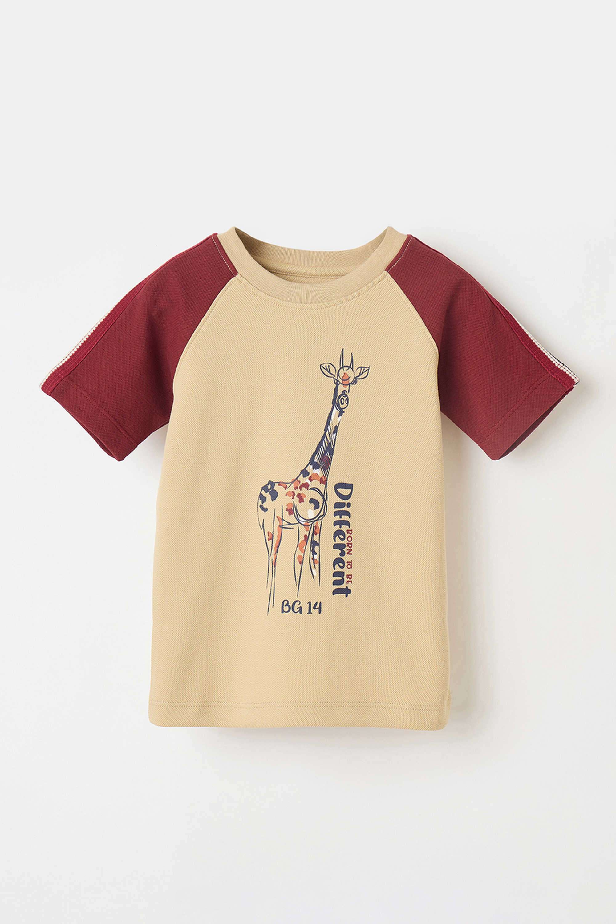 Solid-Blended-Fabric-Round-Neck-Boy-s-T-Shirt