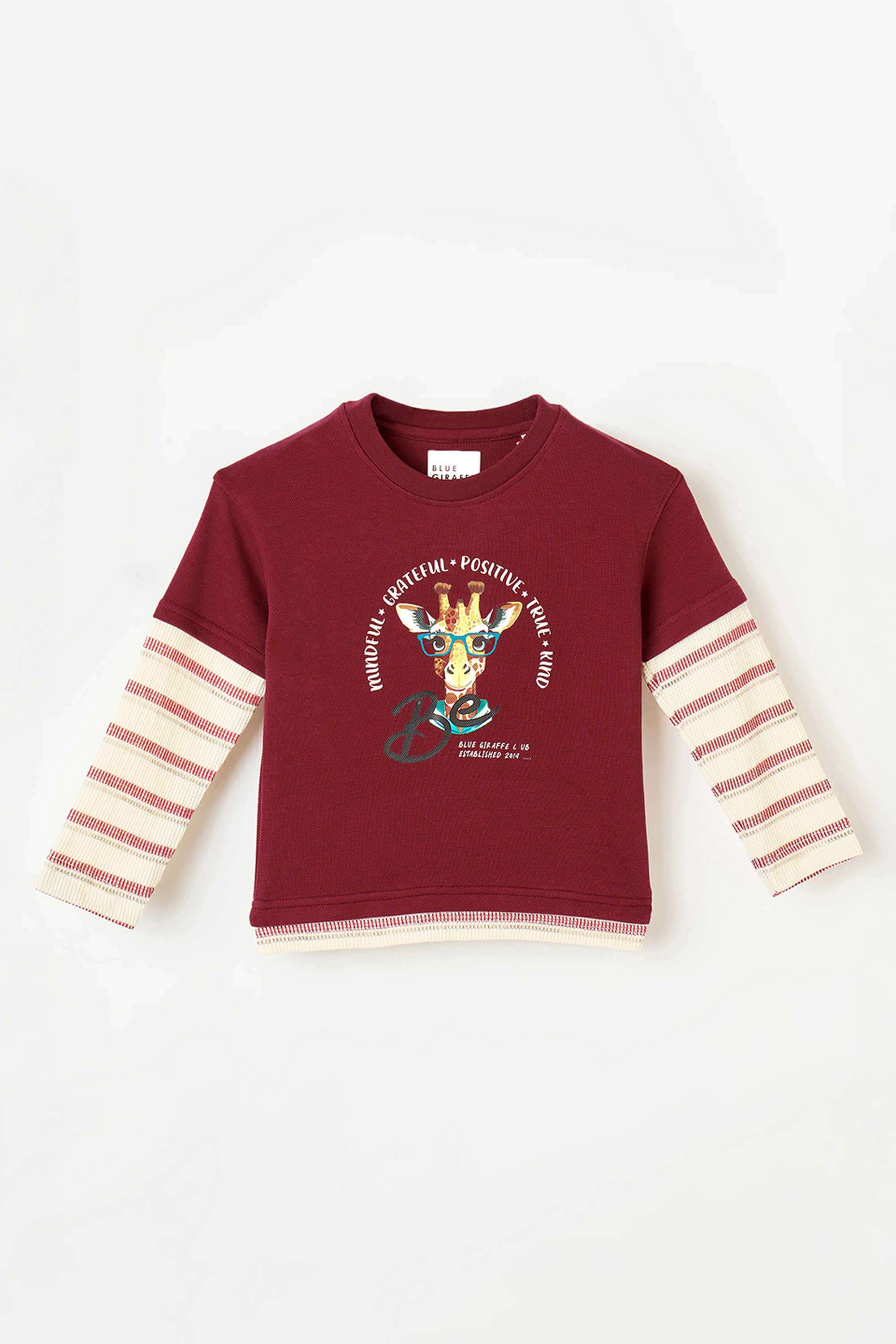 Solid-Blended-Fabric-Round-Neck-Boy-s-T-Shirt