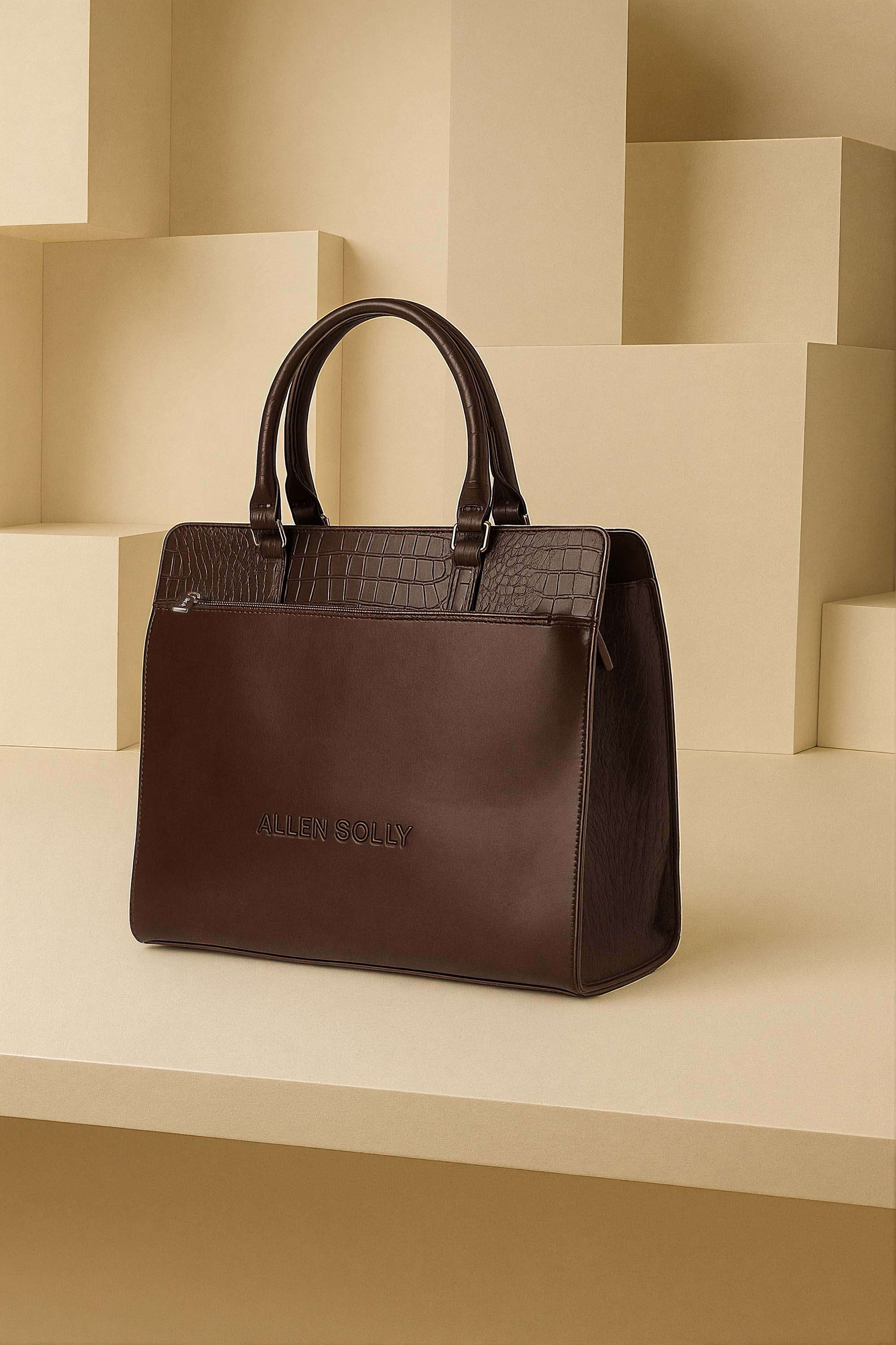 Zipper-Polyurethane-Women-Casual-Wear-Laptop-Bag