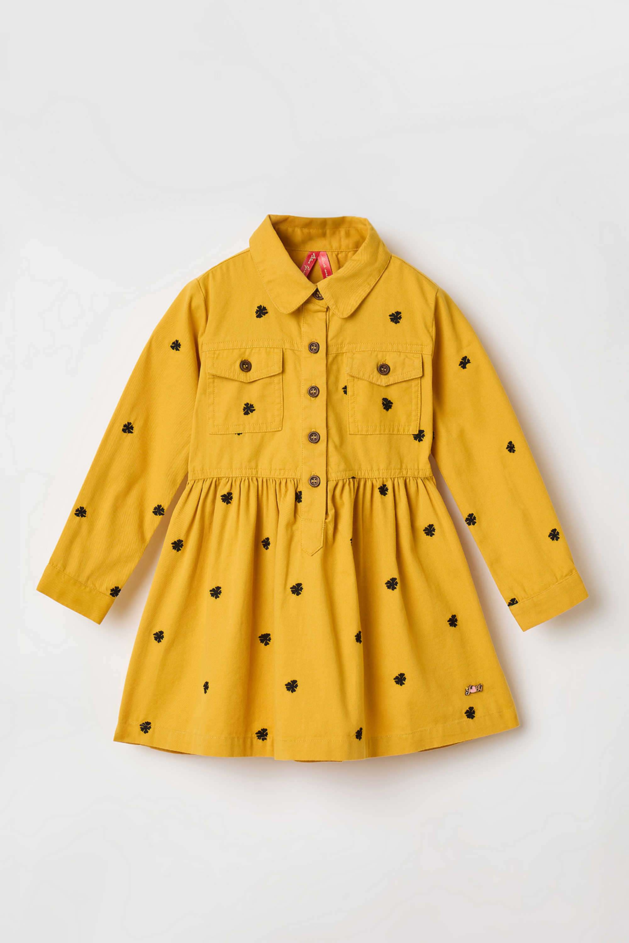 Solid-Blended-Fabric-Girl-s-Casual-Wear-Dress