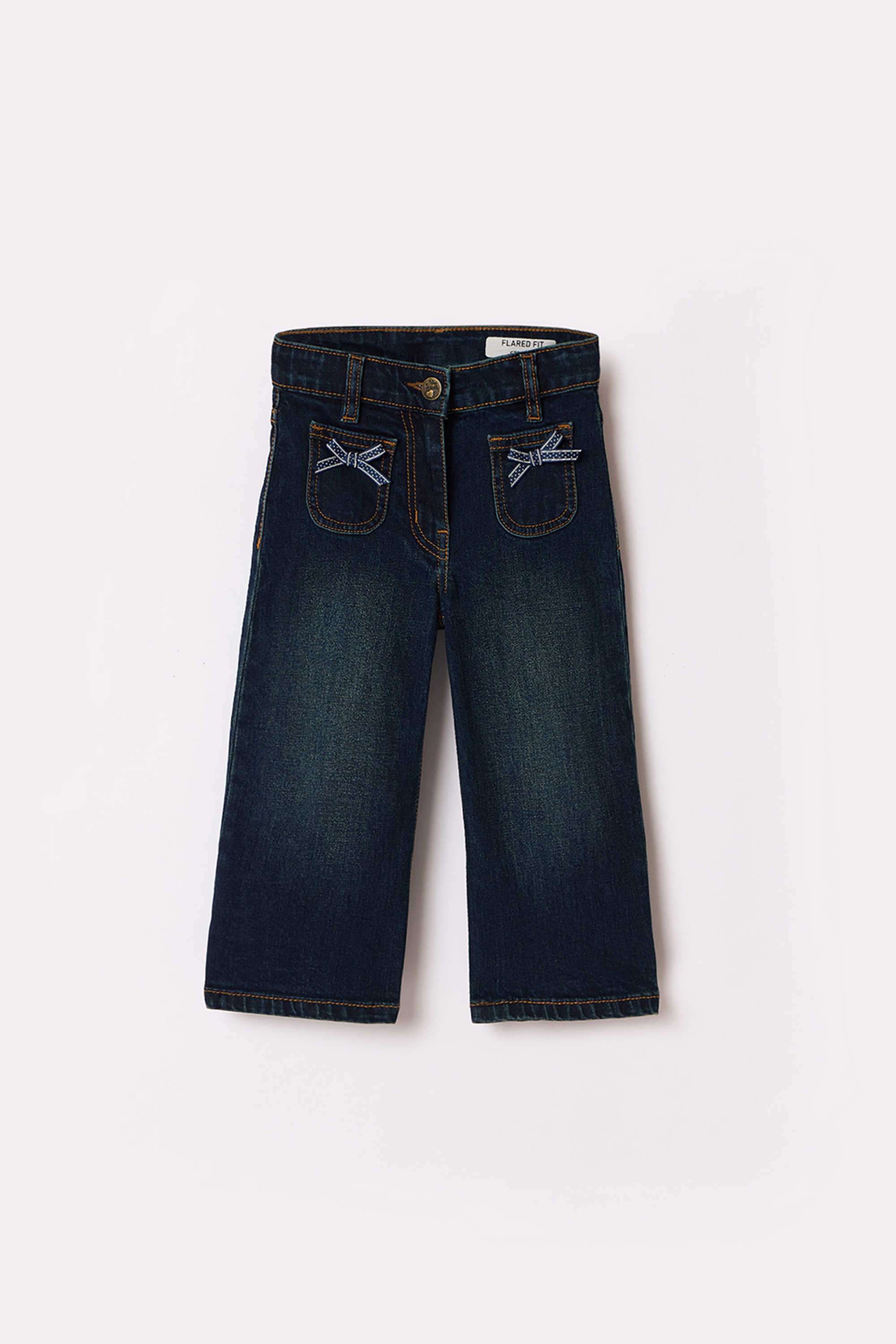 Solid-Blended-Fabric-Regular-Fit-Girl-s-Jeans