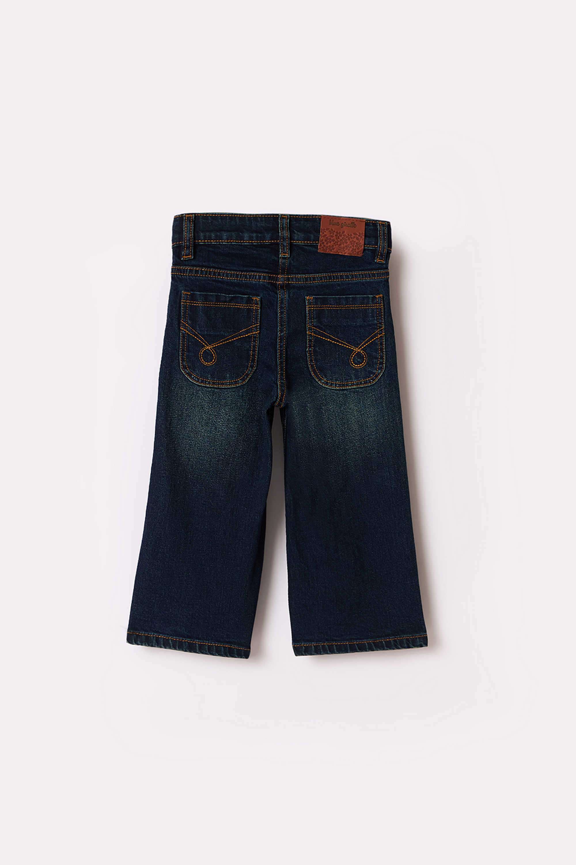 Solid-Blended-Fabric-Regular-Fit-Girl-s-Jeans