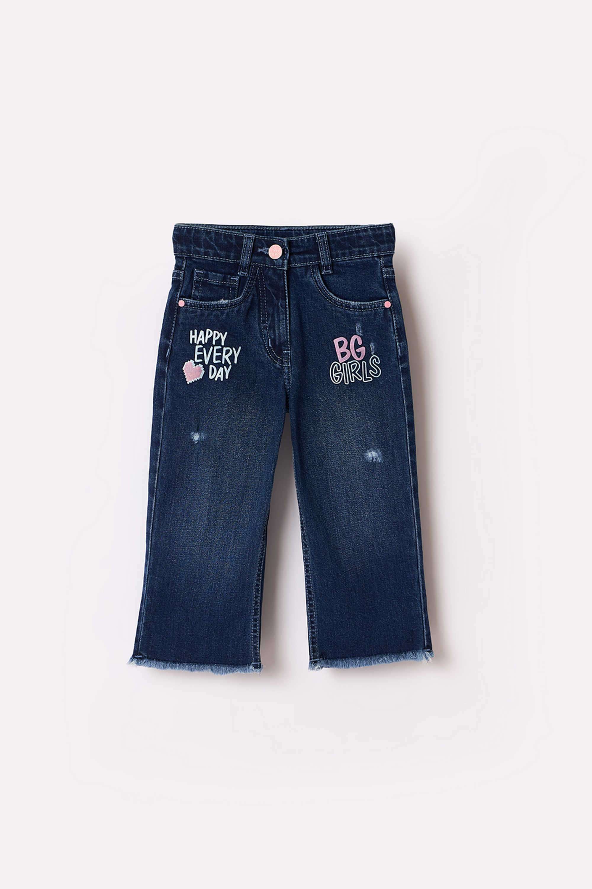 Solid-Blended-Fabric-Regular-Fit-Girl-s-Jeans